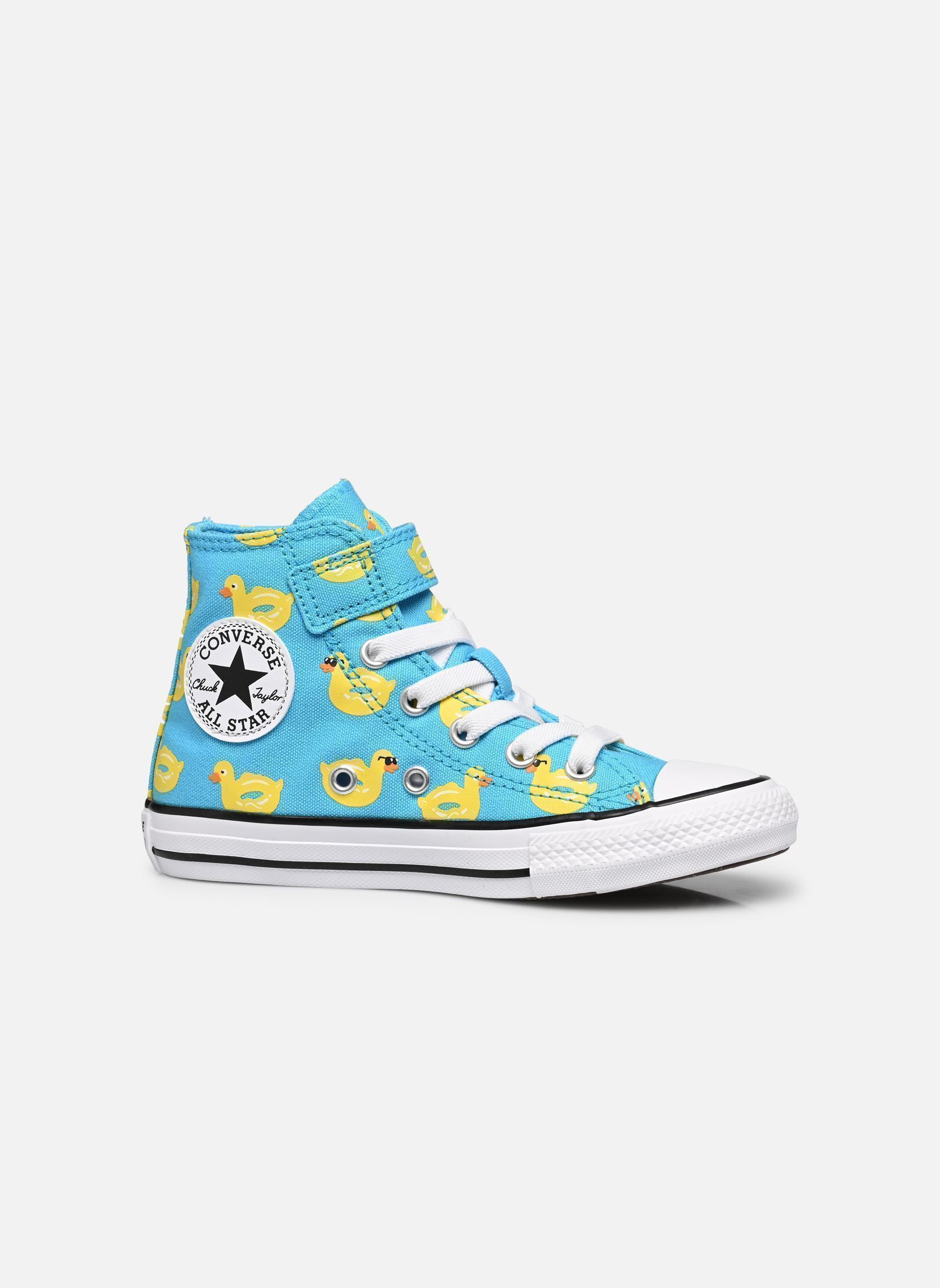 Baskets hautes Chuck Taylor All Star 1V Hi C bleu Converse Baskets hautes Chuck Taylor All Star 1V Hi C bleu Gnarly Blue/Dandy Lion/White