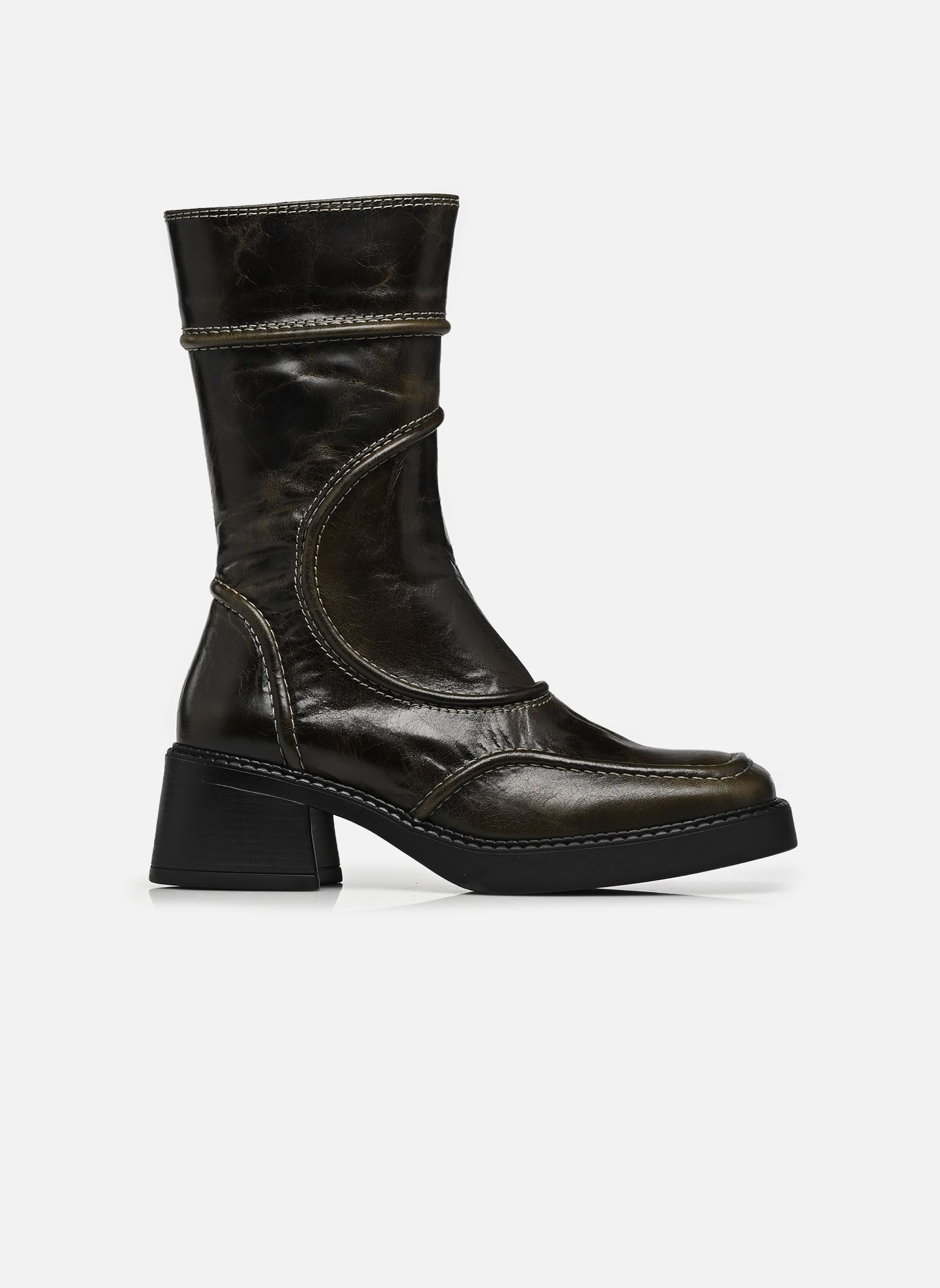 Lage enkellaarsjes Malene dames groen E8 by Miista Lage enkellaarsjes Malene dames groen KHAKI