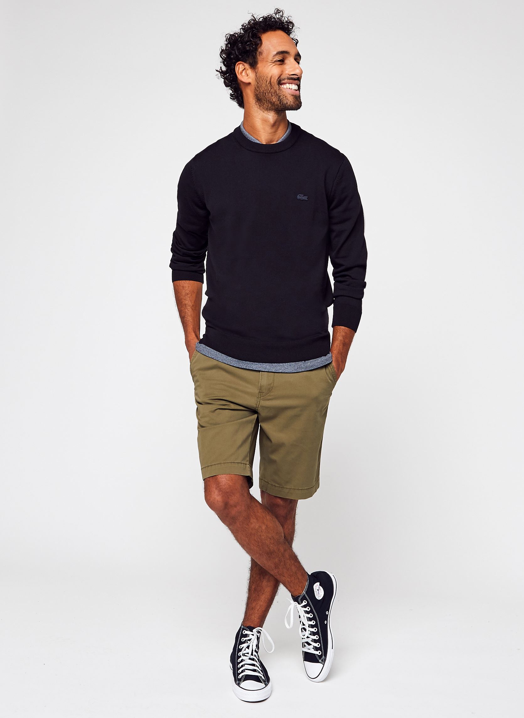 Pulls Pull à col rond en laine homme noir Lacoste Pulls Pull à col rond en laine homme noir NOIR