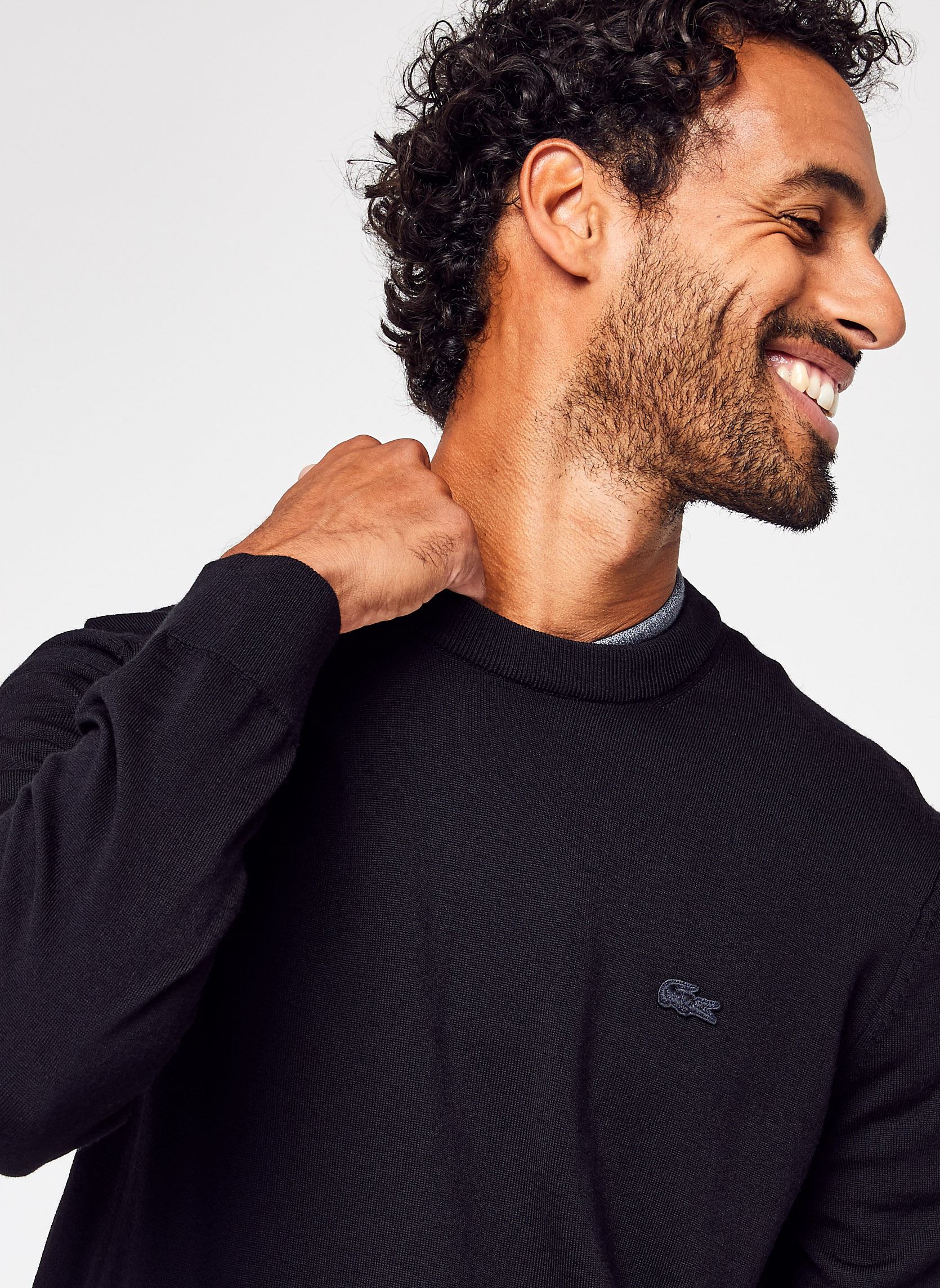 Pulls Pull à col rond en laine homme noir Lacoste Pulls Pull à col rond en laine homme noir NOIR
