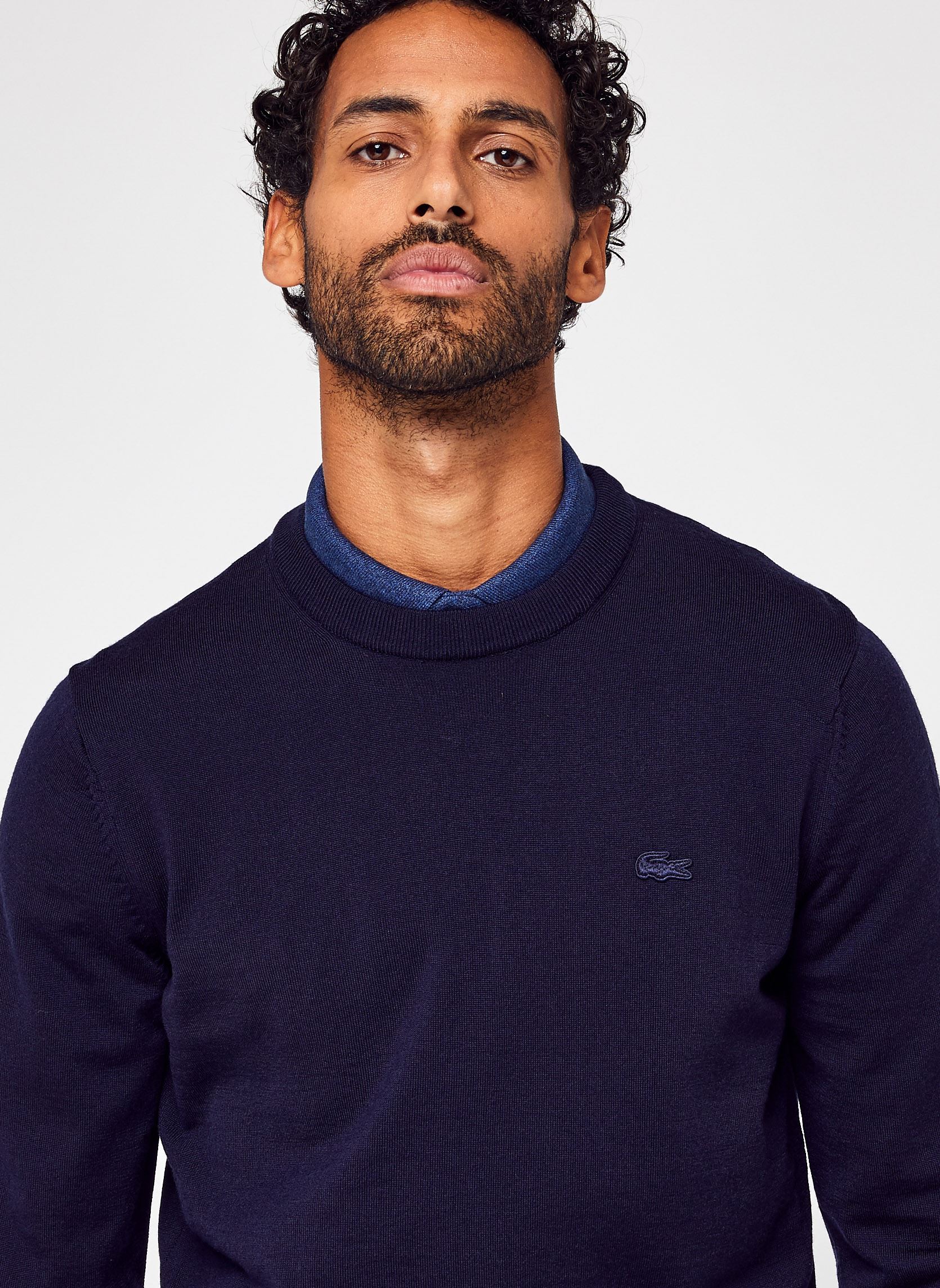 Pulls Pull à col rond en laine homme bleu Lacoste Pulls Pull à col rond en laine homme bleu 166 MARINE