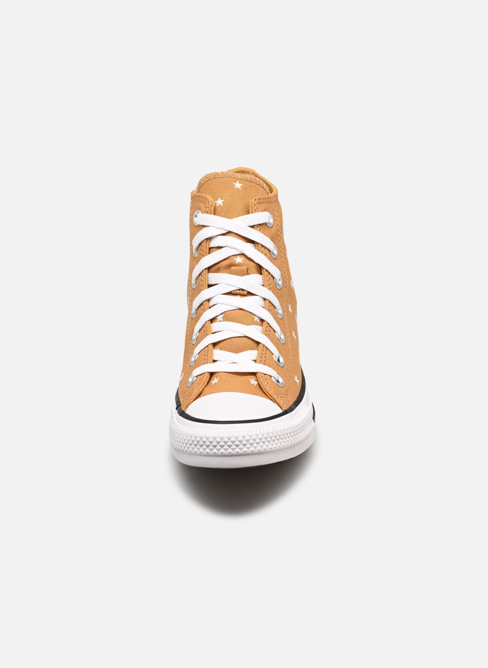 Leinen-Sneaker Chuck Taylor All Star Embroidered Stars damen braun Converse Leinen-Sneaker Chuck Taylor All Star Embroidered Stars damen braun Honey Stick/Egret/Black