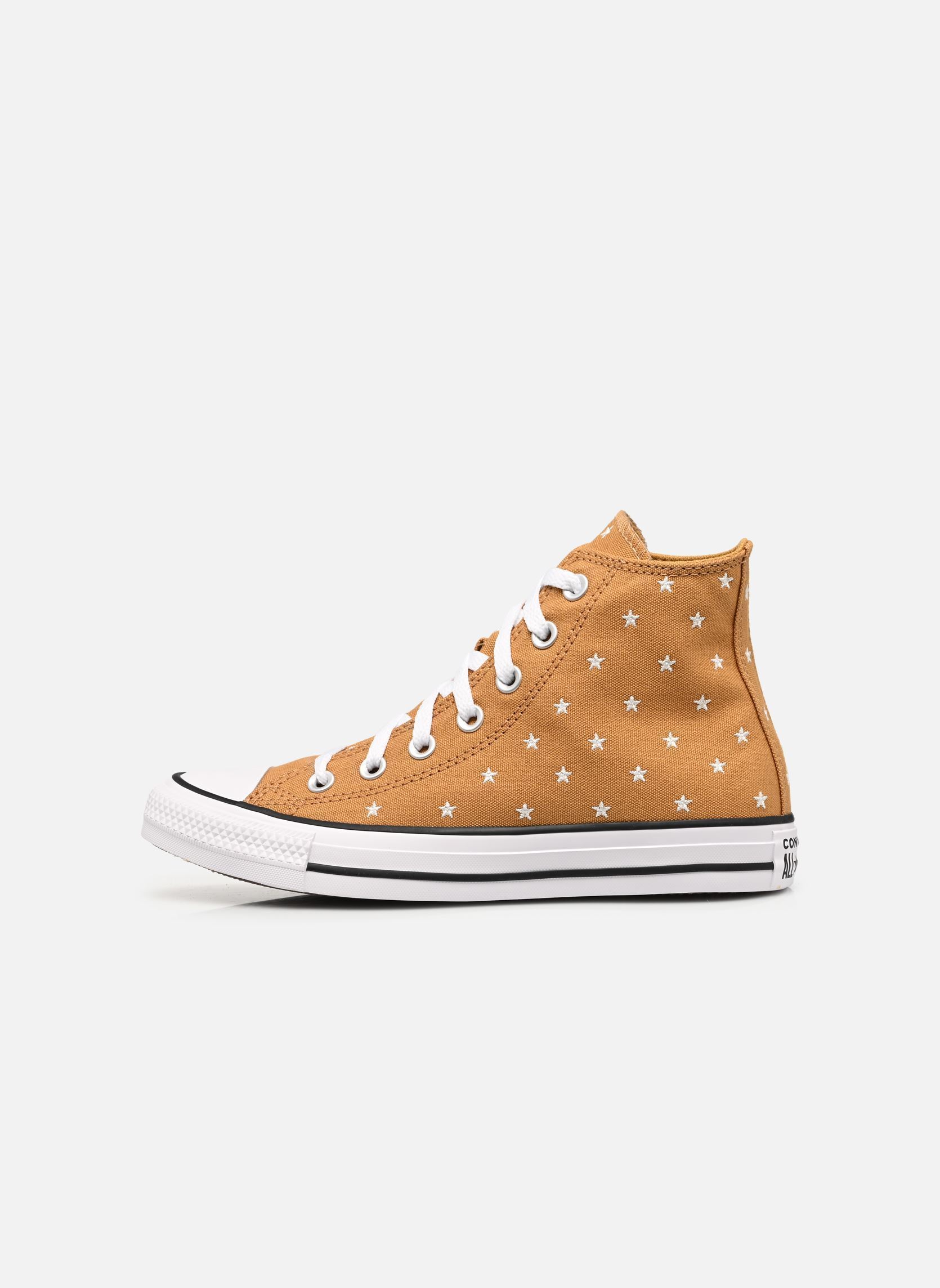 Leinen-Sneaker Chuck Taylor All Star Embroidered Stars damen braun Converse Leinen-Sneaker Chuck Taylor All Star Embroidered Stars damen braun Honey Stick/Egret/Black