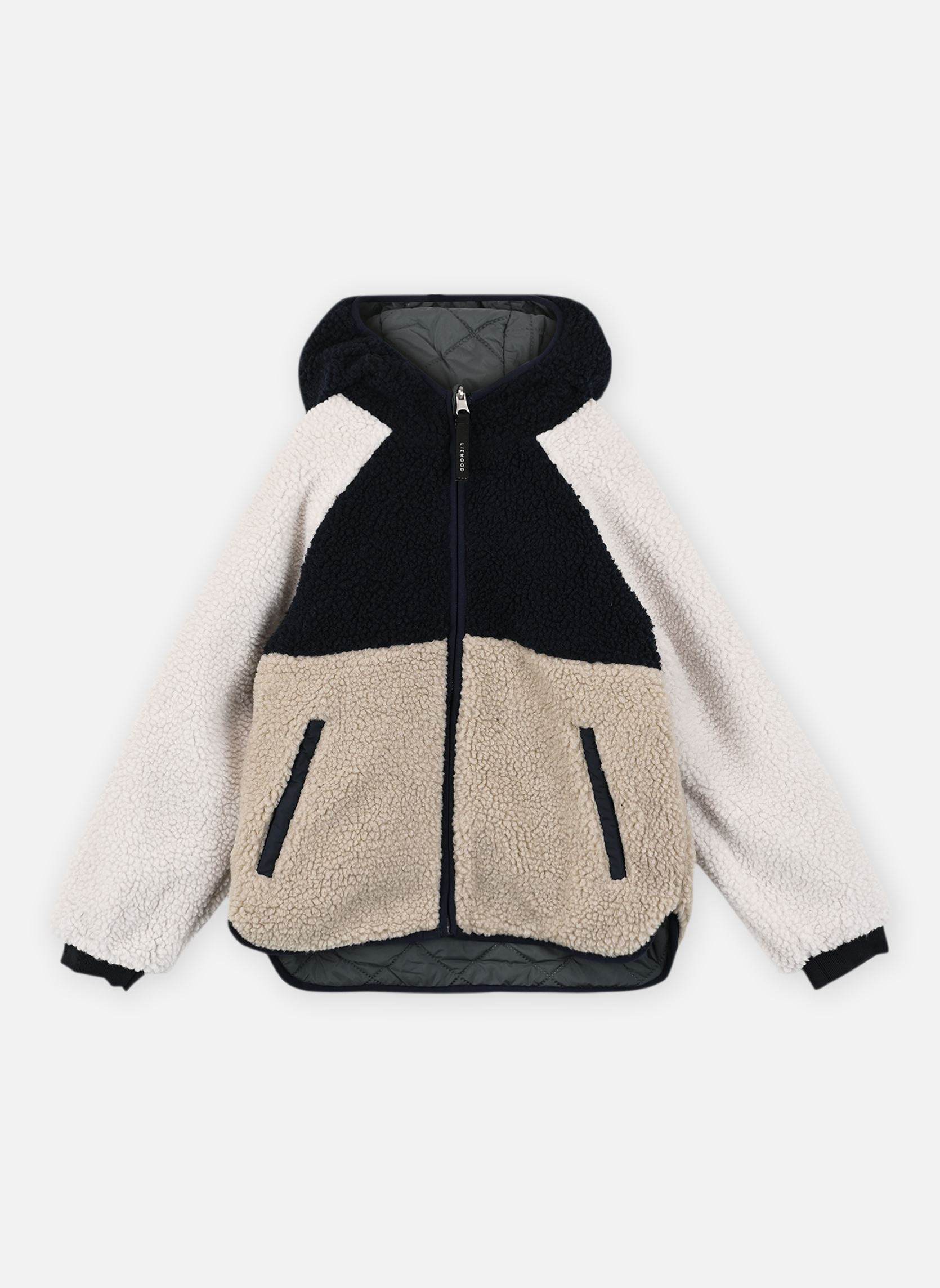 Fleece truien Jackson reversible jacket blauw Liewood Fleece truien Jackson reversible jacket blauw Whale blue multi mix