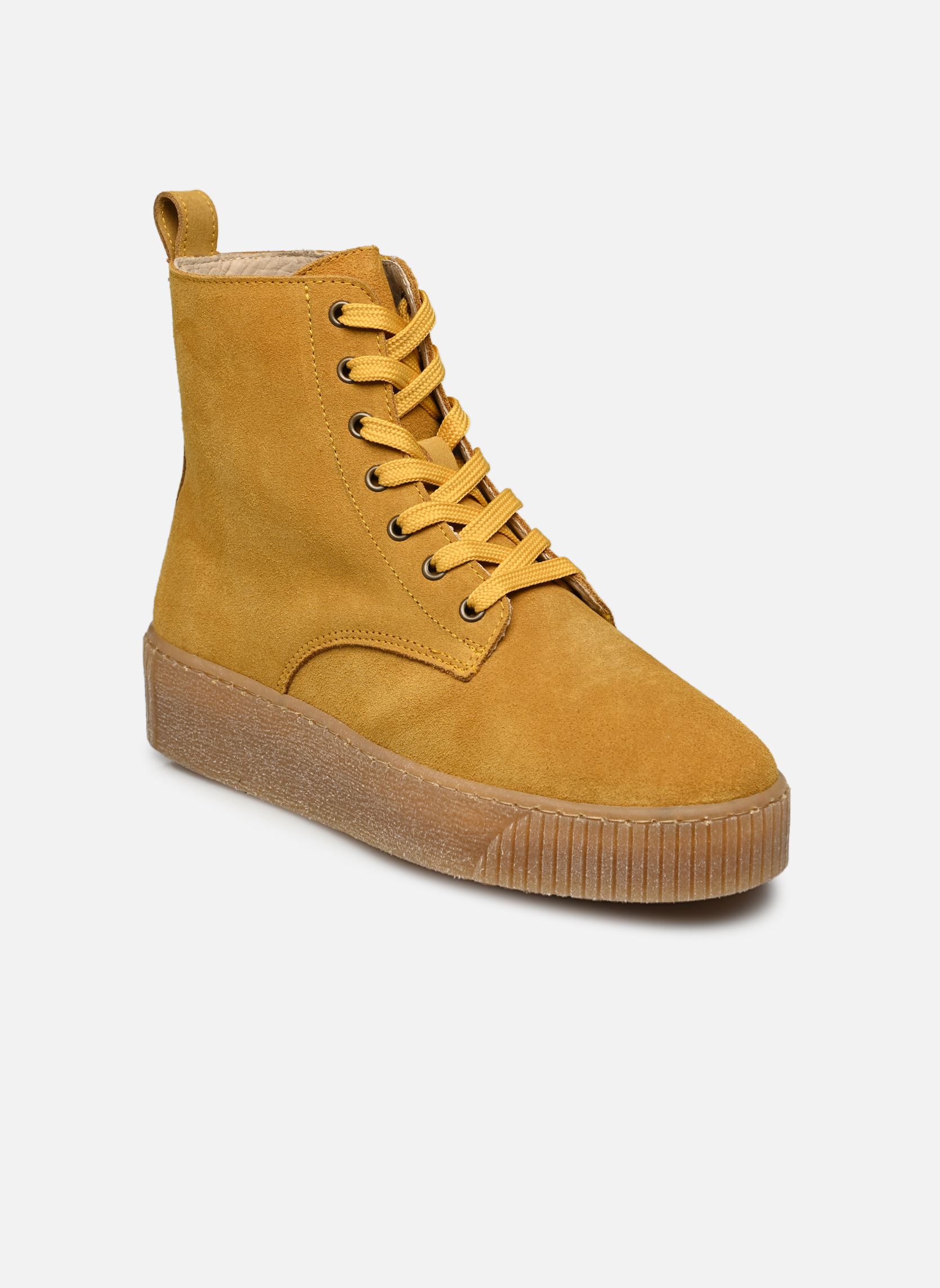 Hoge sneakers Dakota dames geel Arima pour Elle Hoge sneakers Dakota dames geel VELOURS SAFRAN