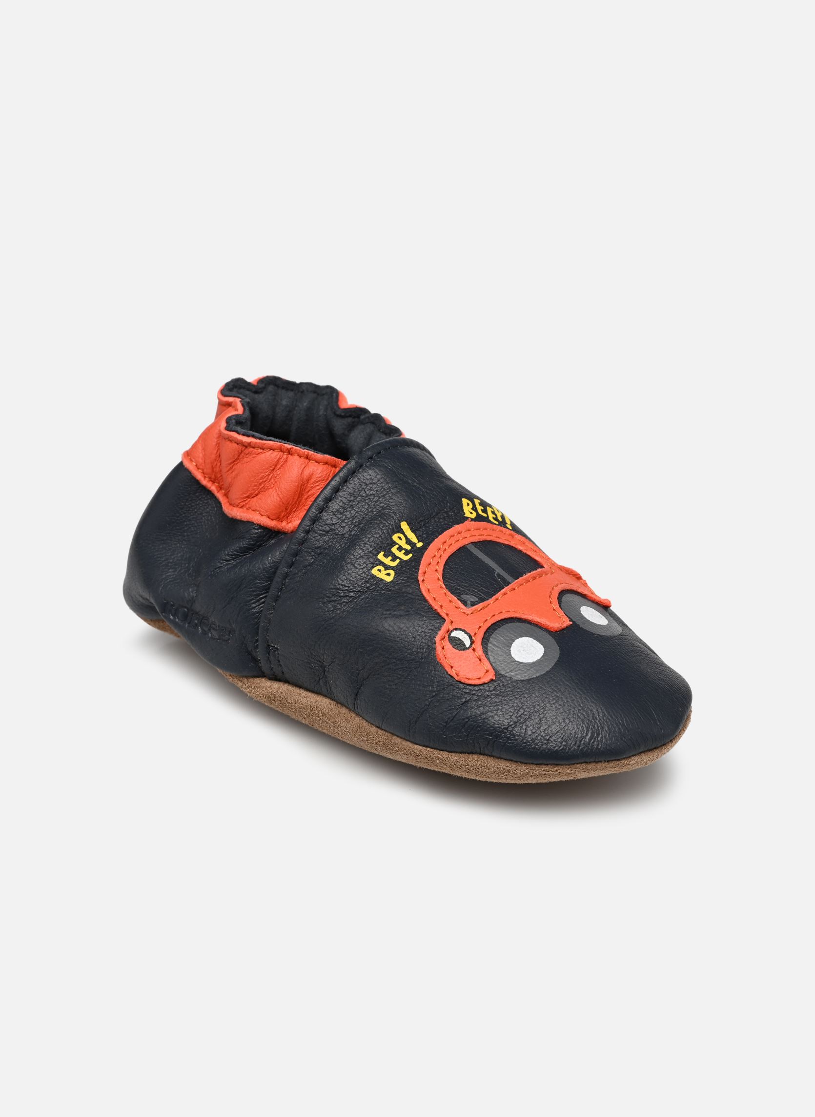 Chaussons BEEP BEEP bleu Robeez Chaussons BEEP BEEP bleu MARINE FONCE ORANGE