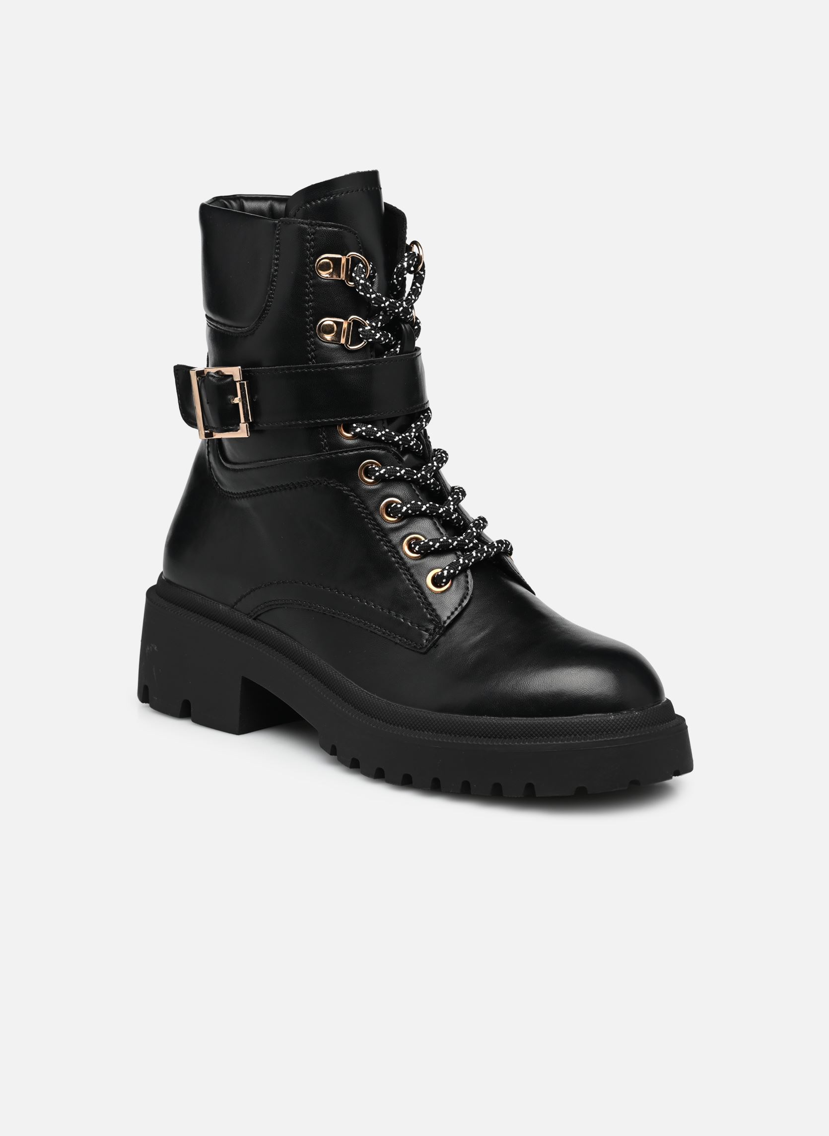 Bottines à lacets QL4720_NOIR femme noir Divine Factory Bottines à lacets QL4720_NOIR femme noir Noir