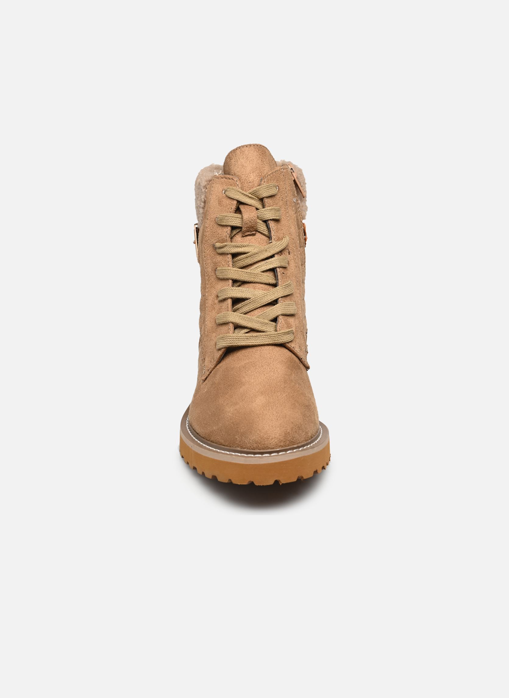 Veterlaarsjes QL4738_BEIGE dames beige Divine Factory Veterlaarsjes QL4738_BEIGE dames beige Beige