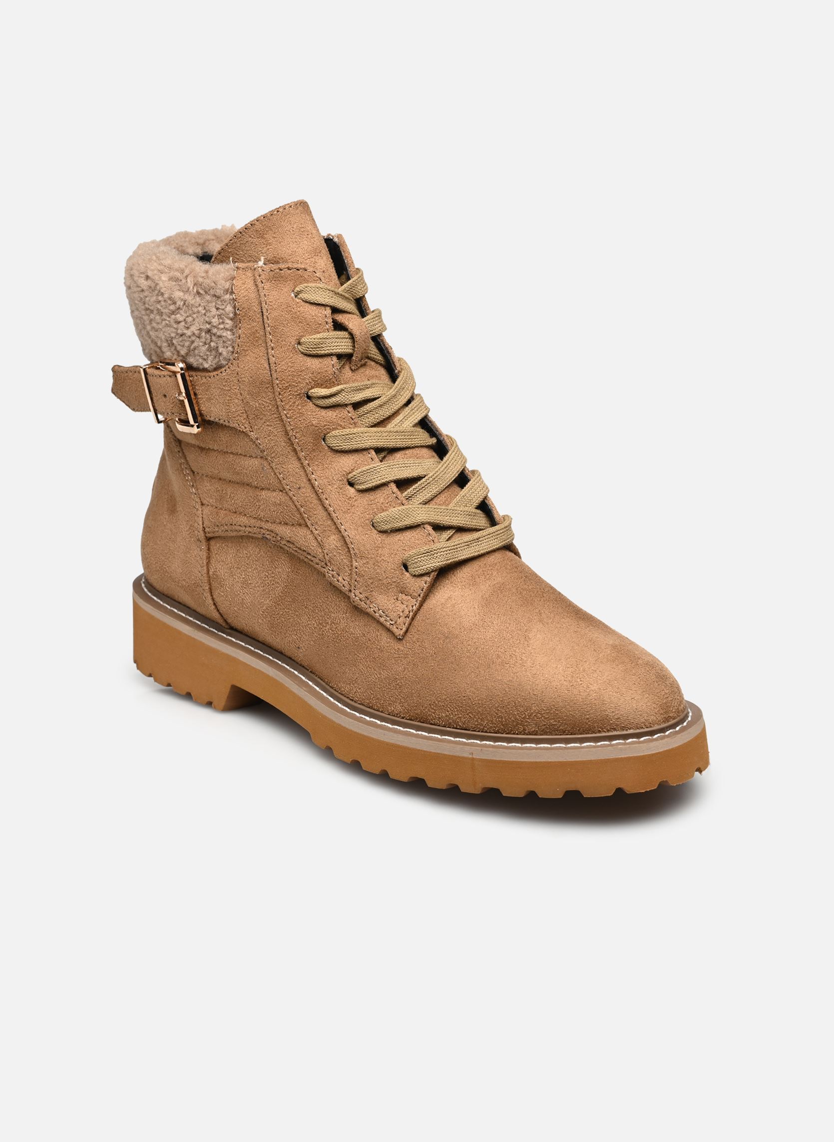Veterlaarsjes QL4738_BEIGE dames beige Divine Factory Veterlaarsjes QL4738_BEIGE dames beige Beige