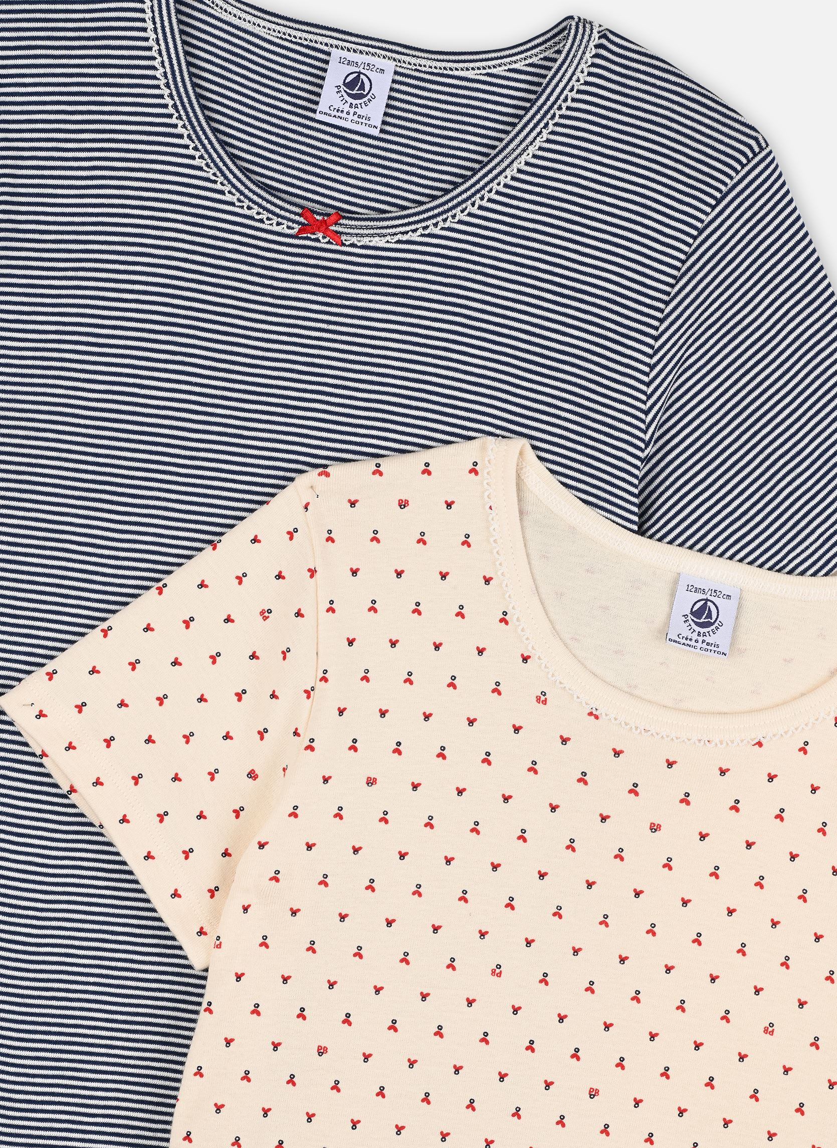 Lot De 2 T-Shirts Manches Longues Petit Bateau Fille - 100% Coton - Oeko-Tex