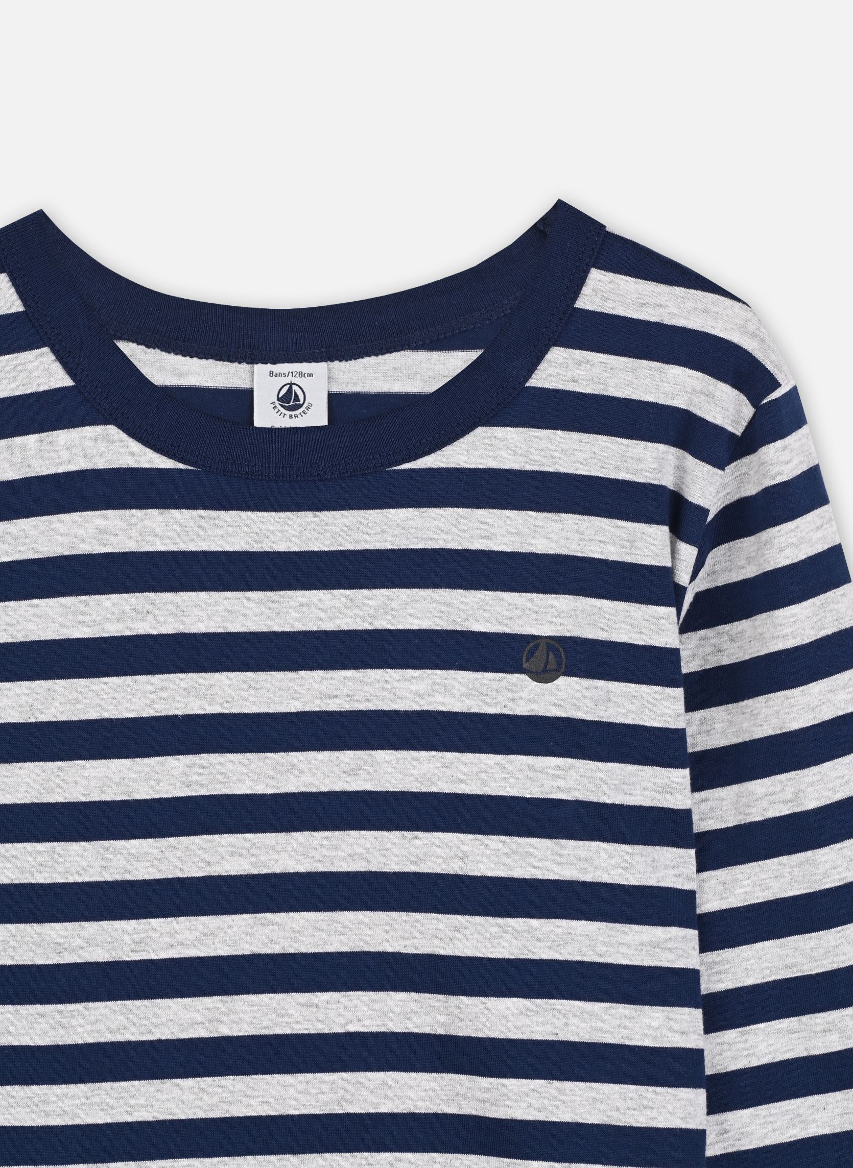 T-shirt Col Rond Bleu Petit Bateau Garçon - 2533794-bleu00