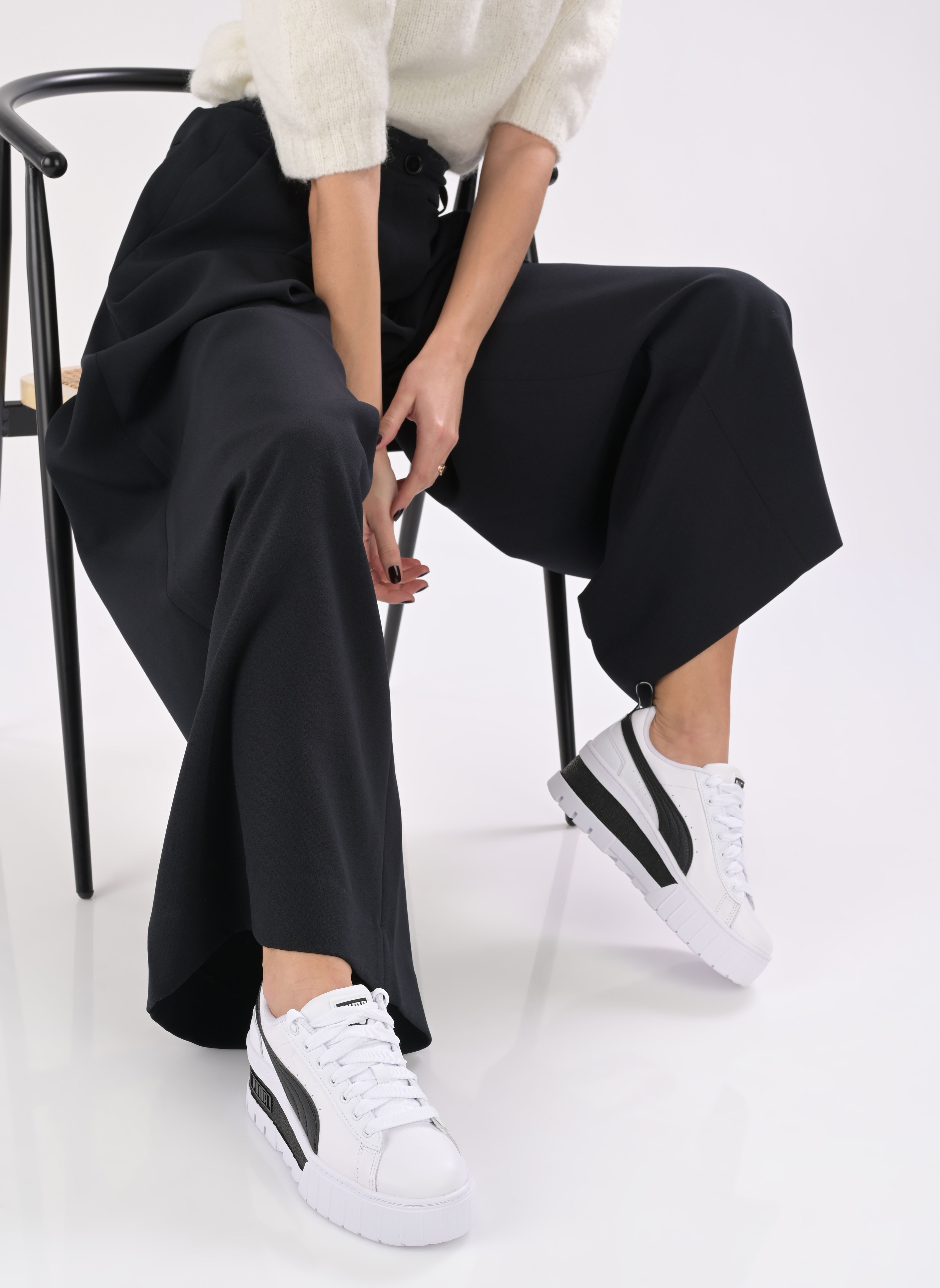 Niedrige Sneaker Mayze Wedge Wns damen schwarz Puma Niedrige Sneaker Mayze Wedge Wns damen schwarz PUMA WHITE-PUMA BLACK