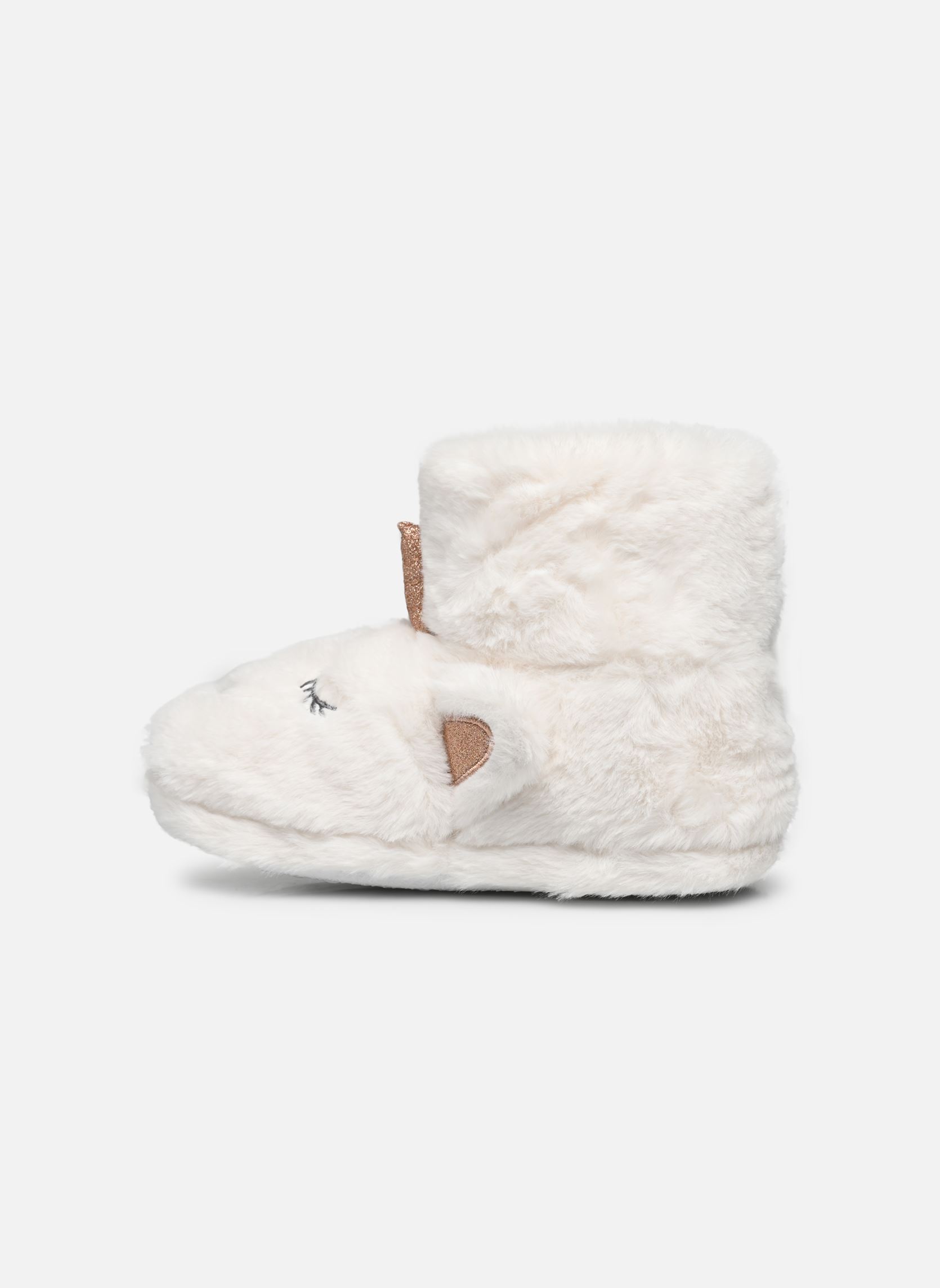 Hausschuhe Chausson Fille Hiver mädchen weiß Vertbaudet Hausschuhe Chausson Fille Hiver mädchen weiß BLANC