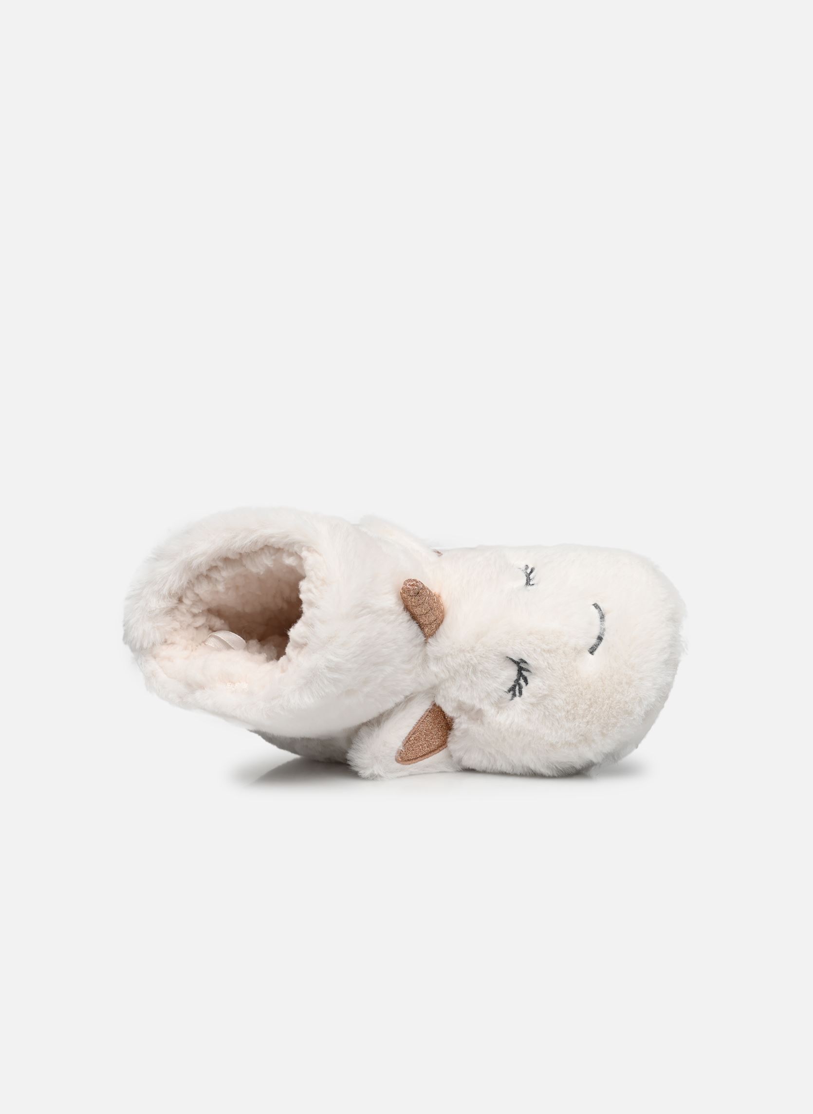 Hausschuhe Chausson Fille Hiver mädchen weiß Vertbaudet Hausschuhe Chausson Fille Hiver mädchen weiß BLANC