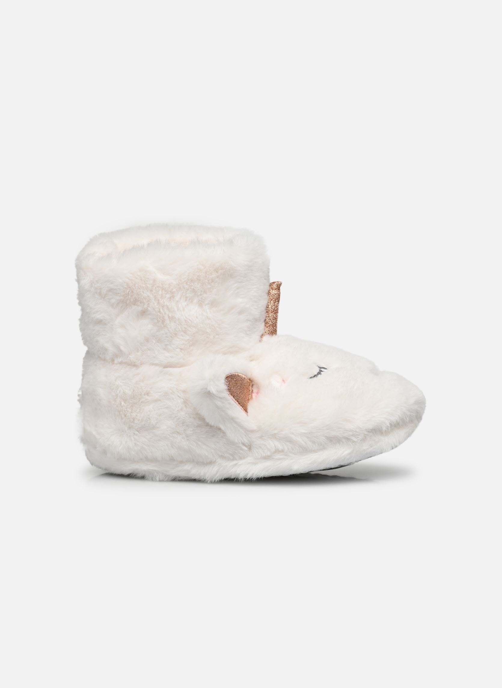 Hausschuhe Chausson Fille Hiver mädchen weiß Vertbaudet Hausschuhe Chausson Fille Hiver mädchen weiß BLANC