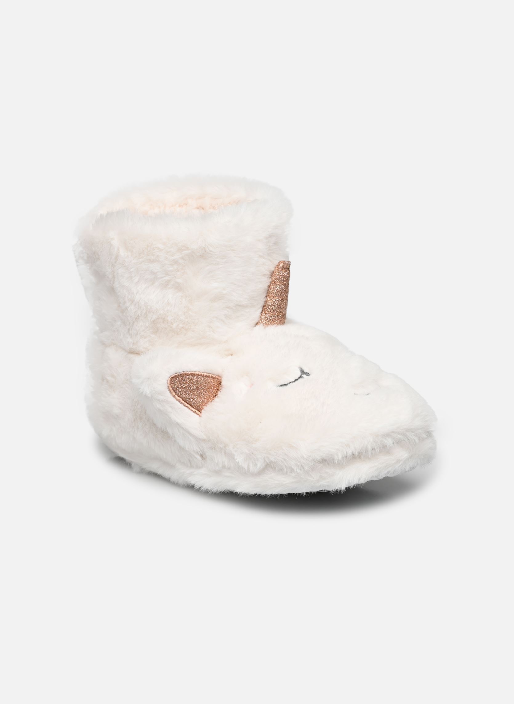 Hausschuhe Chausson Fille Hiver mädchen weiß Vertbaudet Hausschuhe Chausson Fille Hiver mädchen weiß BLANC