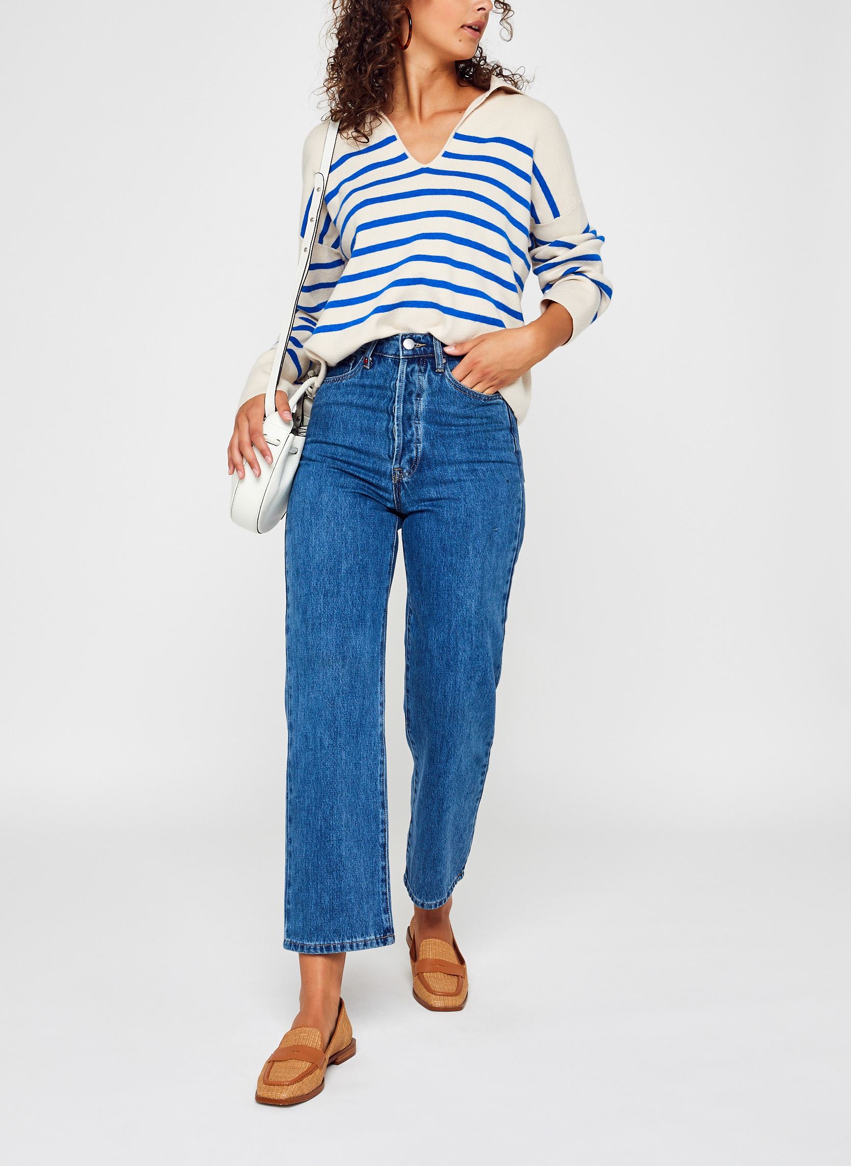 Rechte jeans / Straight Leg Jeans POLA dames blauw FAM Rechte jeans / Straight Leg Jeans POLA dames blauw STONE