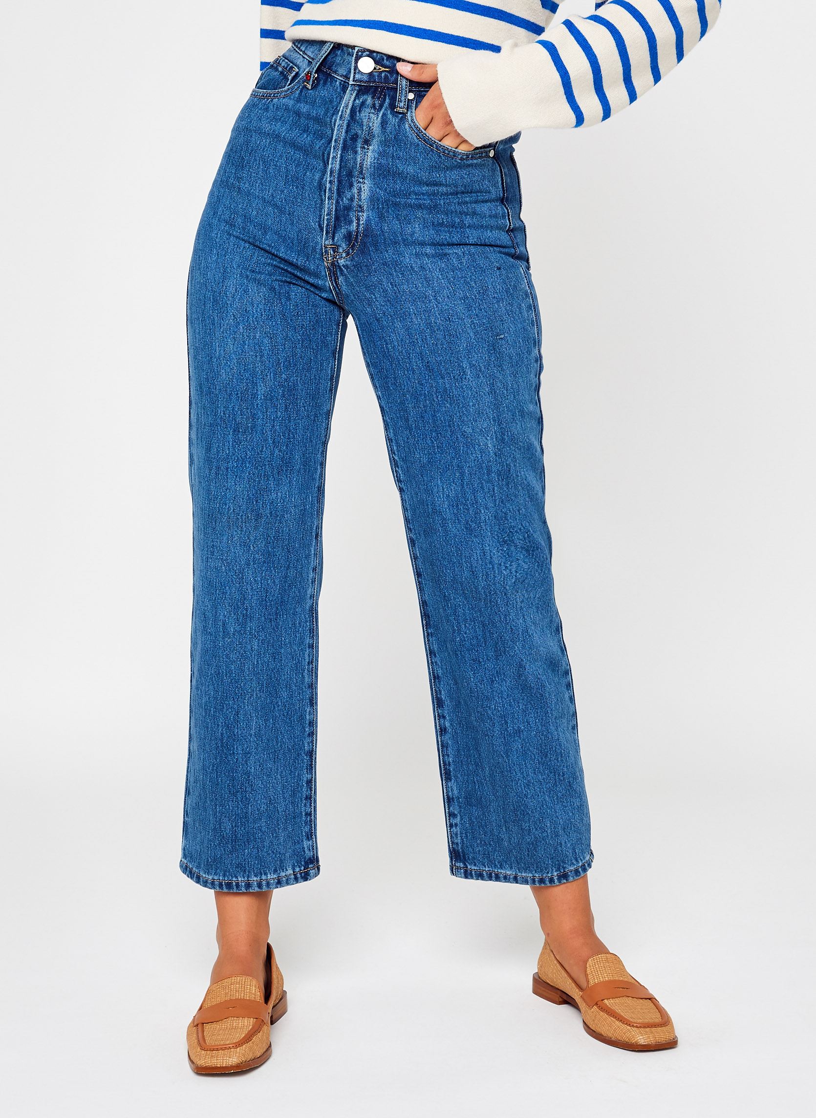 Rechte jeans / Straight Leg Jeans POLA dames blauw FAM Rechte jeans / Straight Leg Jeans POLA dames blauw STONE