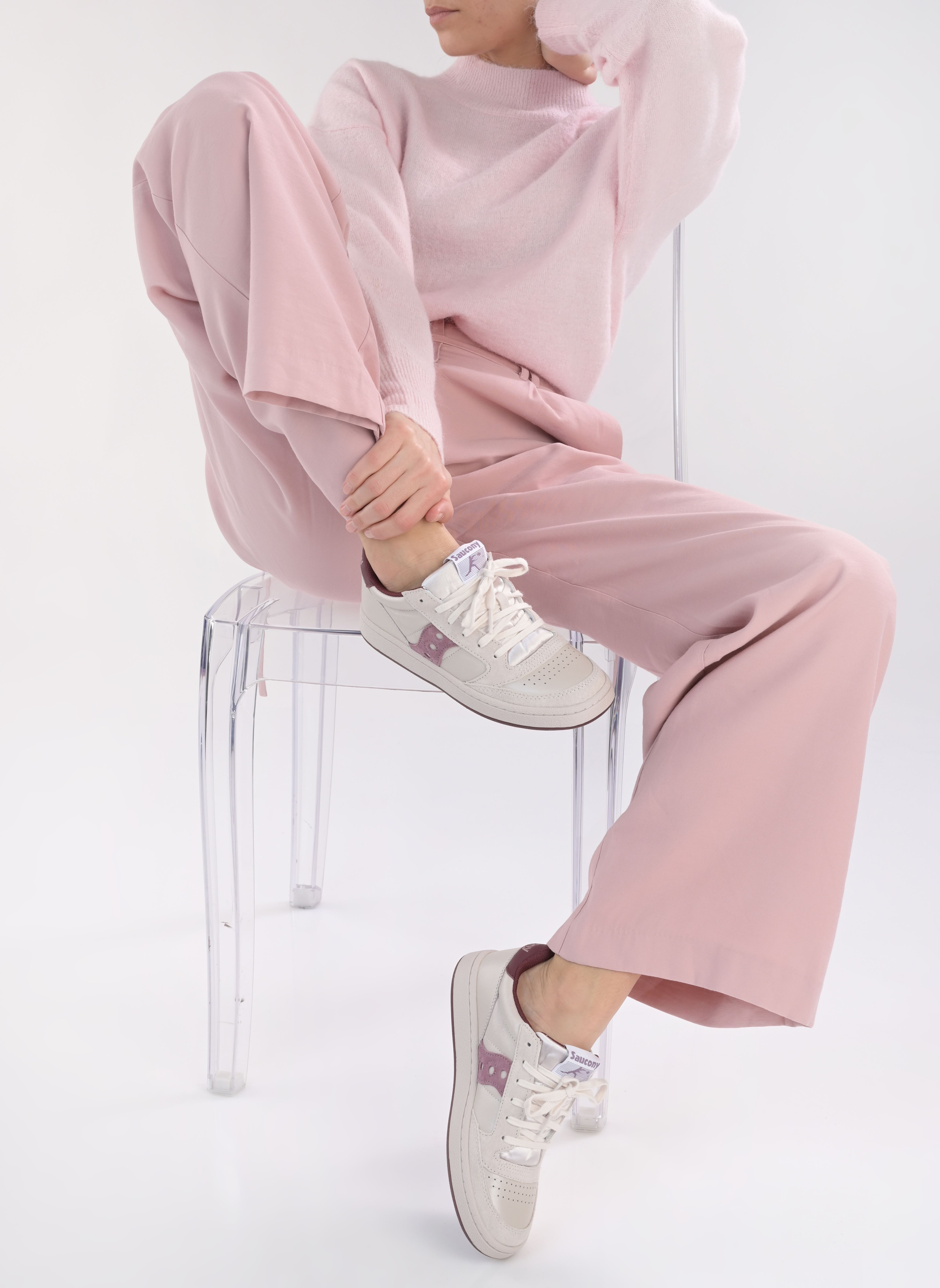 Lage sneakers JAZZ COURT dames beige Saucony Lage sneakers JAZZ COURT dames beige SATIN/PLUM