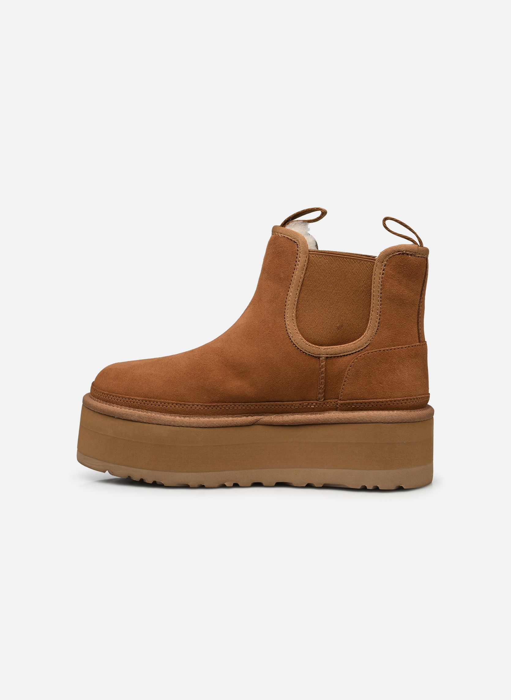 Gefütterte Stiefeletten W NEUMEL PLATFORM CHELSEA damen braun UGG Gefütterte Stiefeletten W NEUMEL PLATFORM CHELSEA damen braun Chestnut