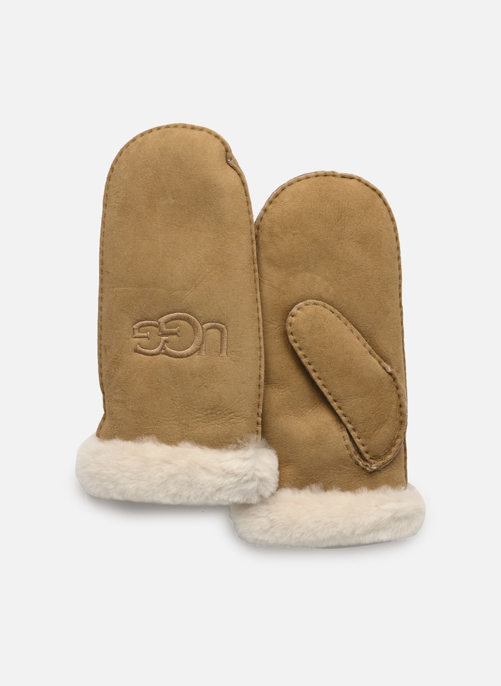 Mitaines W SHEARLING UGG EMBROIDER MITTEN femme marron UGG Mitaines W SHEARLING UGG EMBROIDER MITTEN femme marron CHESTNUT