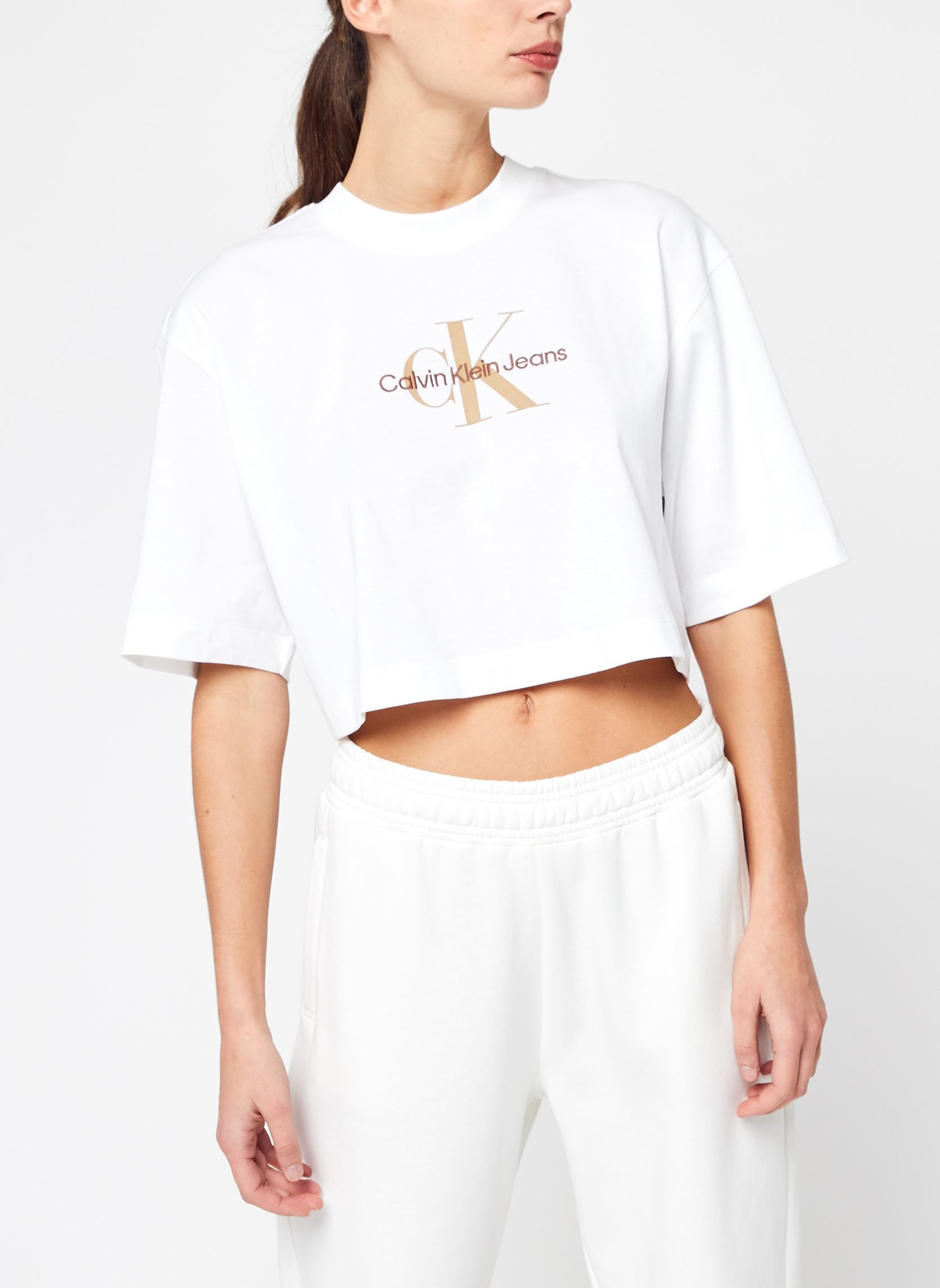 Vêtements Calvin Klein Jeans Archival Monologo Cropped Tee pour Accessoires