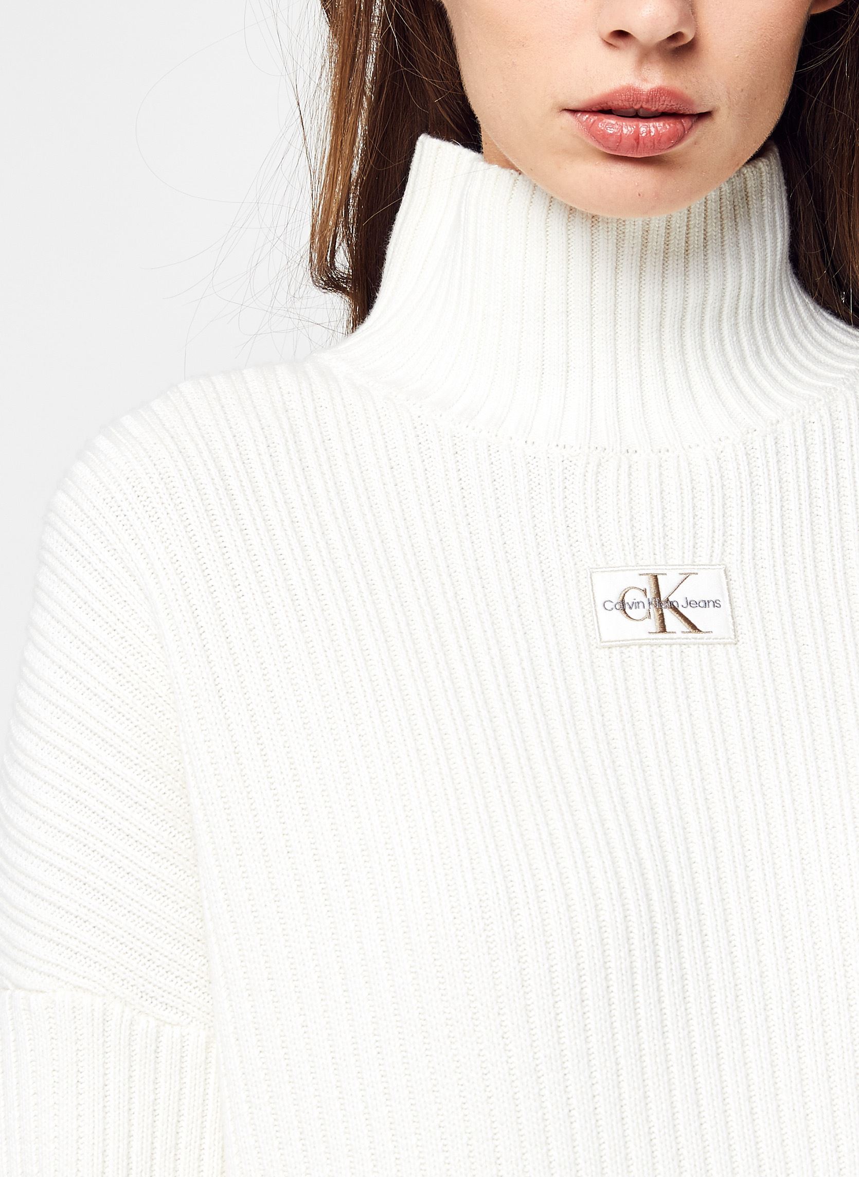 Vestidos Badge Loose Sweater Dress mujer blanco Calvin Klein Jeans Vestidos Badge Loose Sweater Dress mujer blanco IVORY