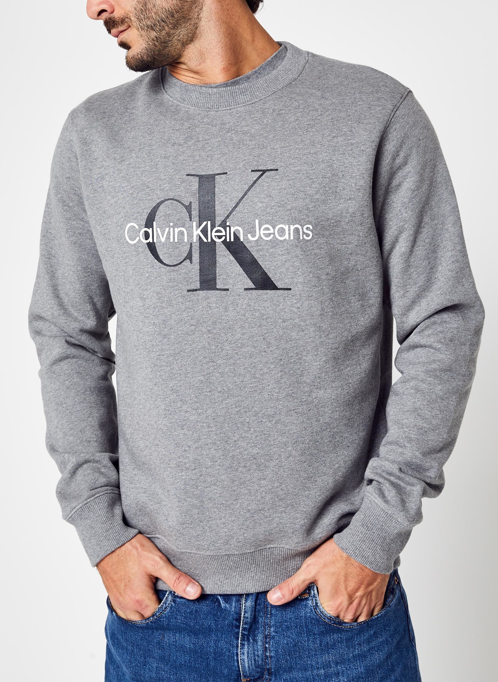 Pulls Core Monogram Crewneck homme gris Calvin Klein Jeans Pulls Core Monogram Crewneck homme gris MID GREY HEATHER