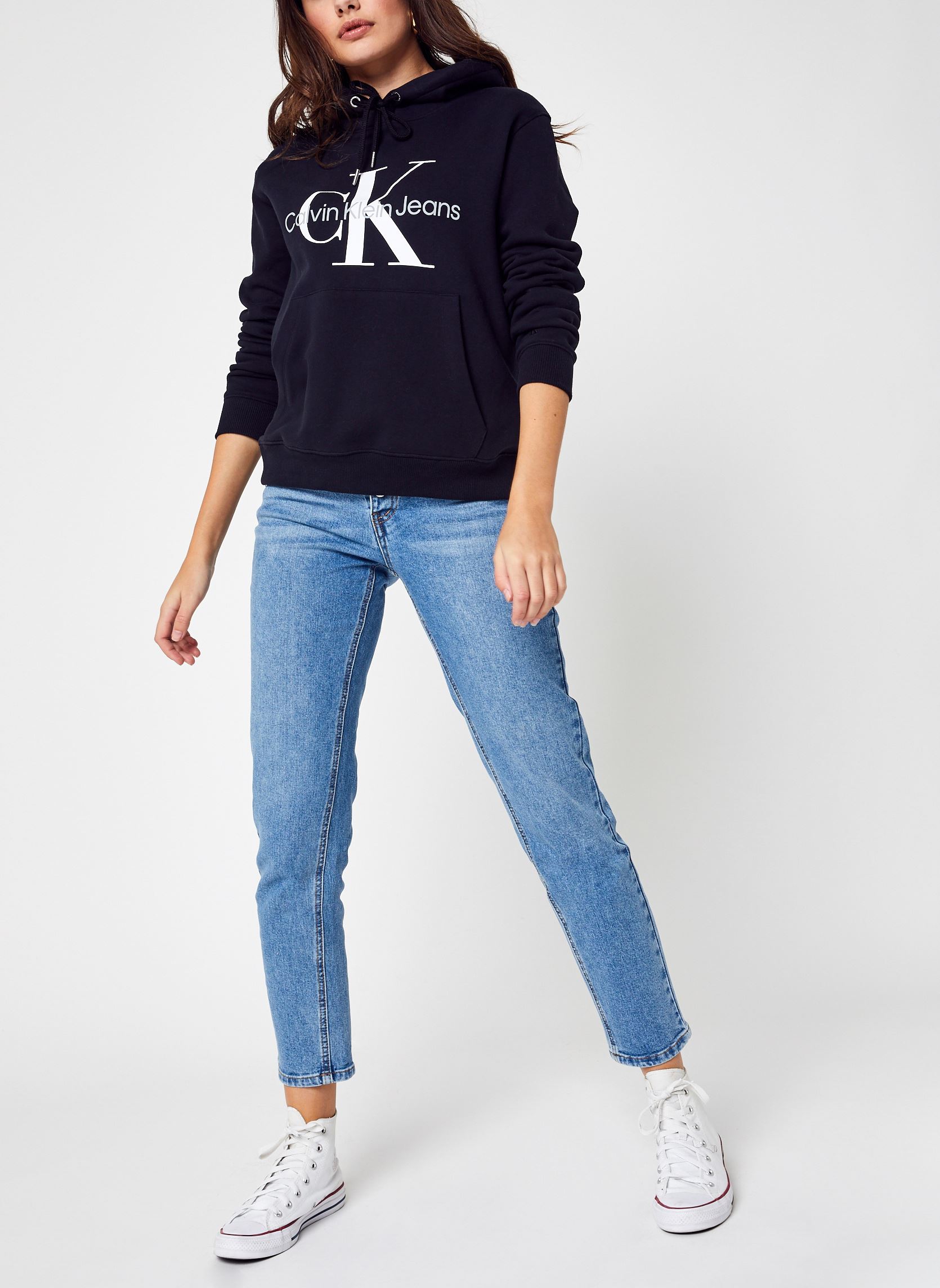 Jersey con capucha Core Monogram Hoodie mujer negro Calvin Klein Jeans Jersey con capucha Core Monogram Hoodie mujer negro CK BLACK