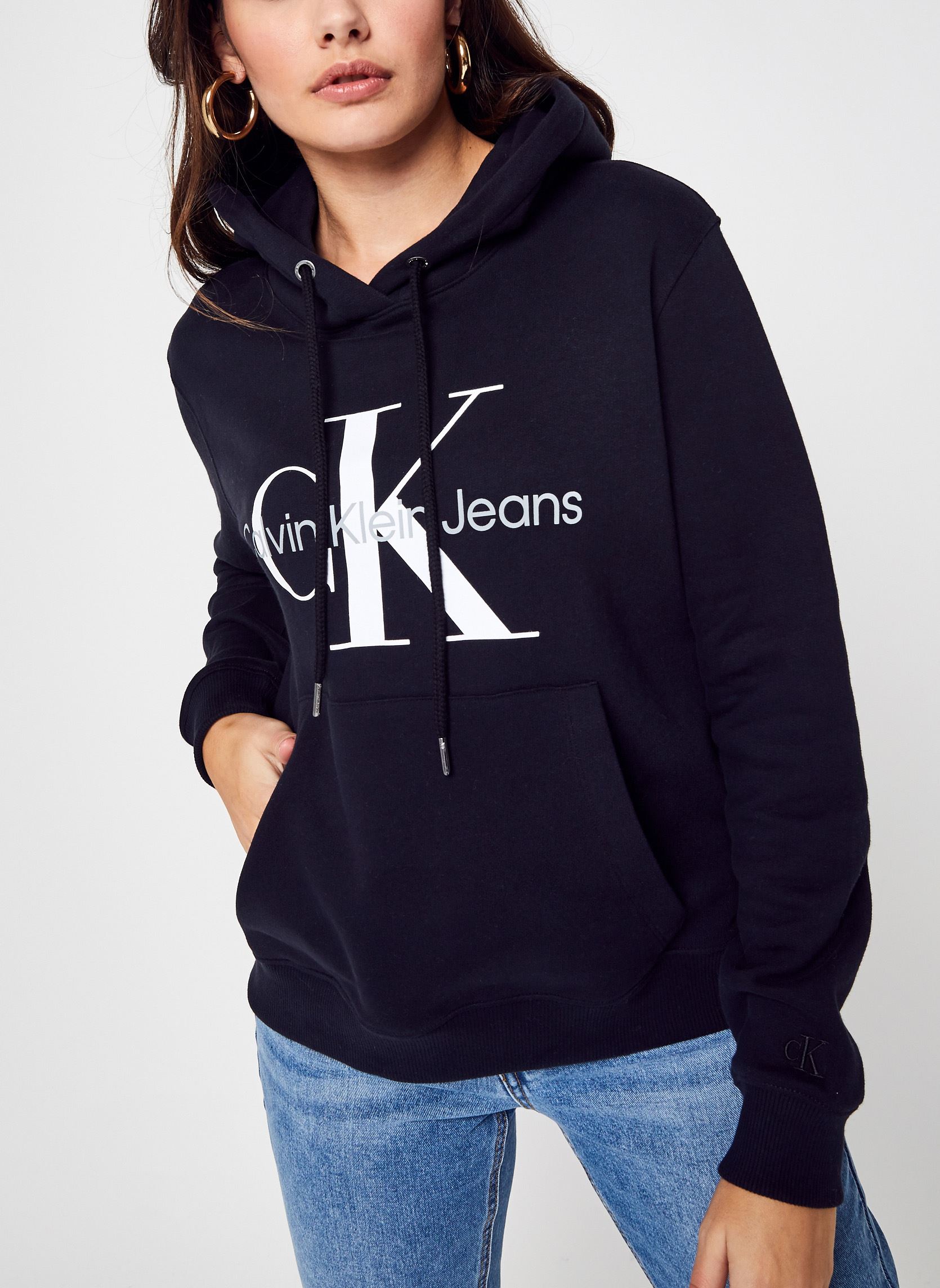 Jersey con capucha Core Monogram Hoodie mujer negro Calvin Klein Jeans Jersey con capucha Core Monogram Hoodie mujer negro CK BLACK