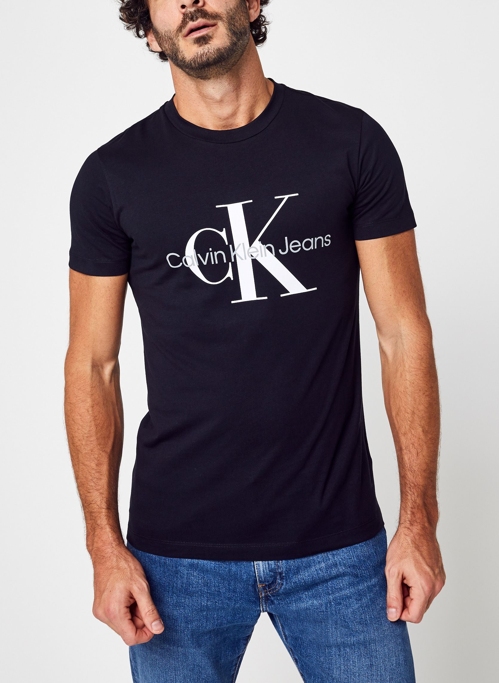 Tee-shirts Core Monogram Slim Tee homme noir Calvin Klein Jeans Tee-shirts Core Monogram Slim Tee homme noir CK BLACK