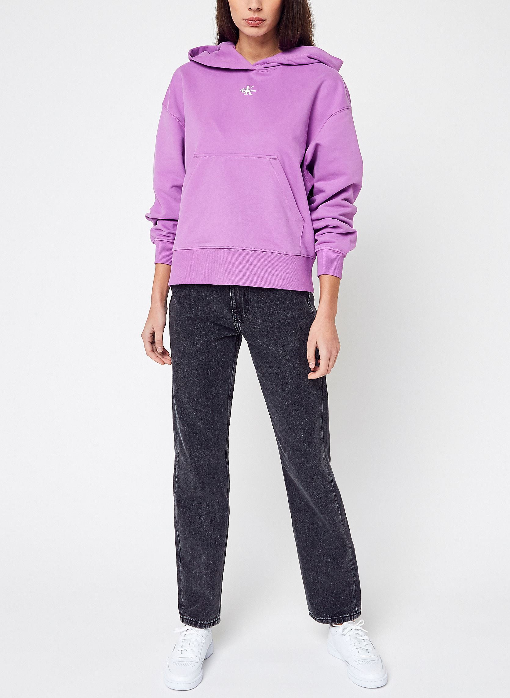 Sweats à capuche Micro Monologo Hoodie femme violet Calvin Klein Jeans Sweats à capuche Micro Monologo Hoodie femme violet IRIS ORCHID