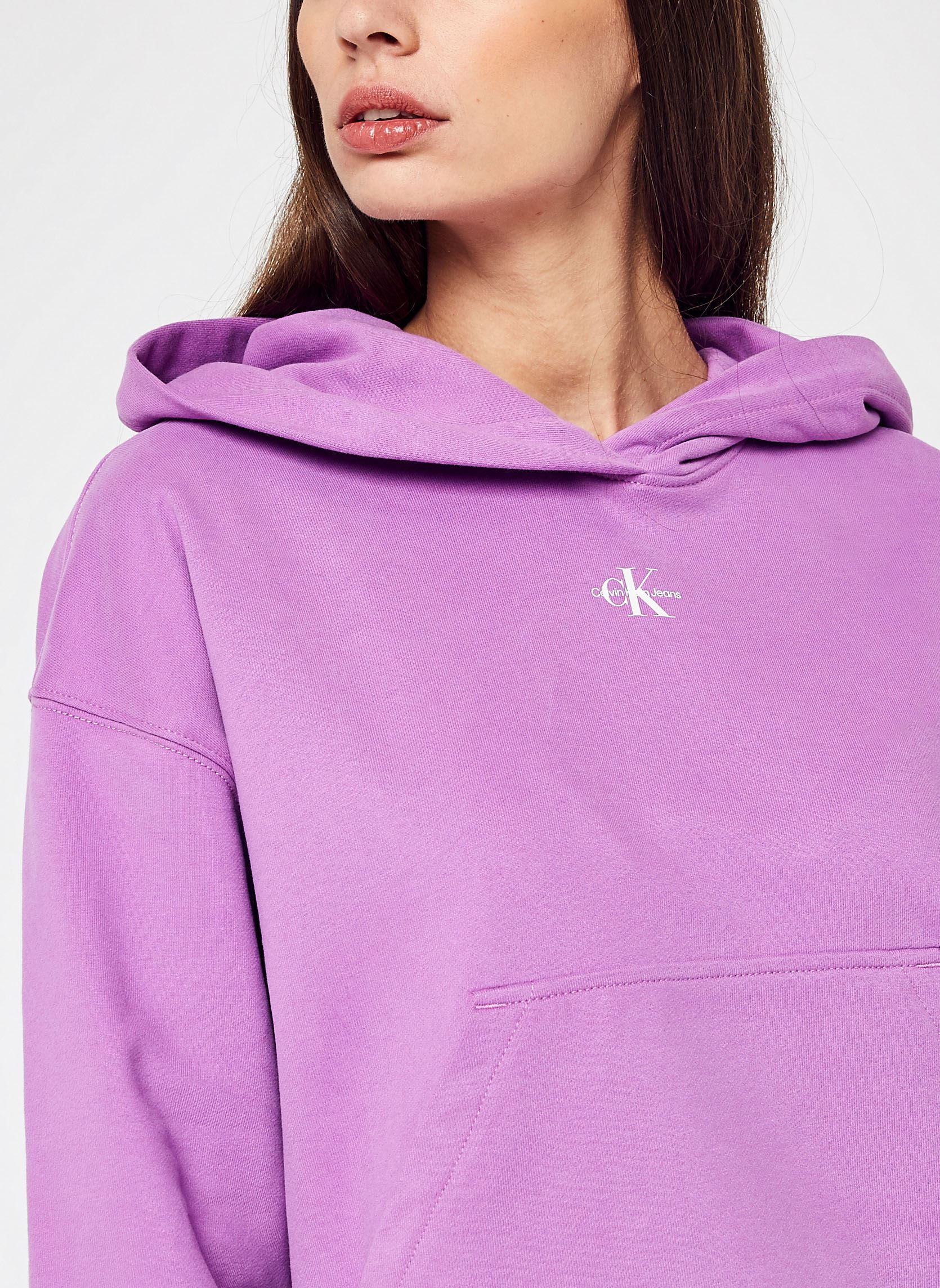 Sweats à capuche Micro Monologo Hoodie femme violet Calvin Klein Jeans Sweats à capuche Micro Monologo Hoodie femme violet IRIS ORCHID