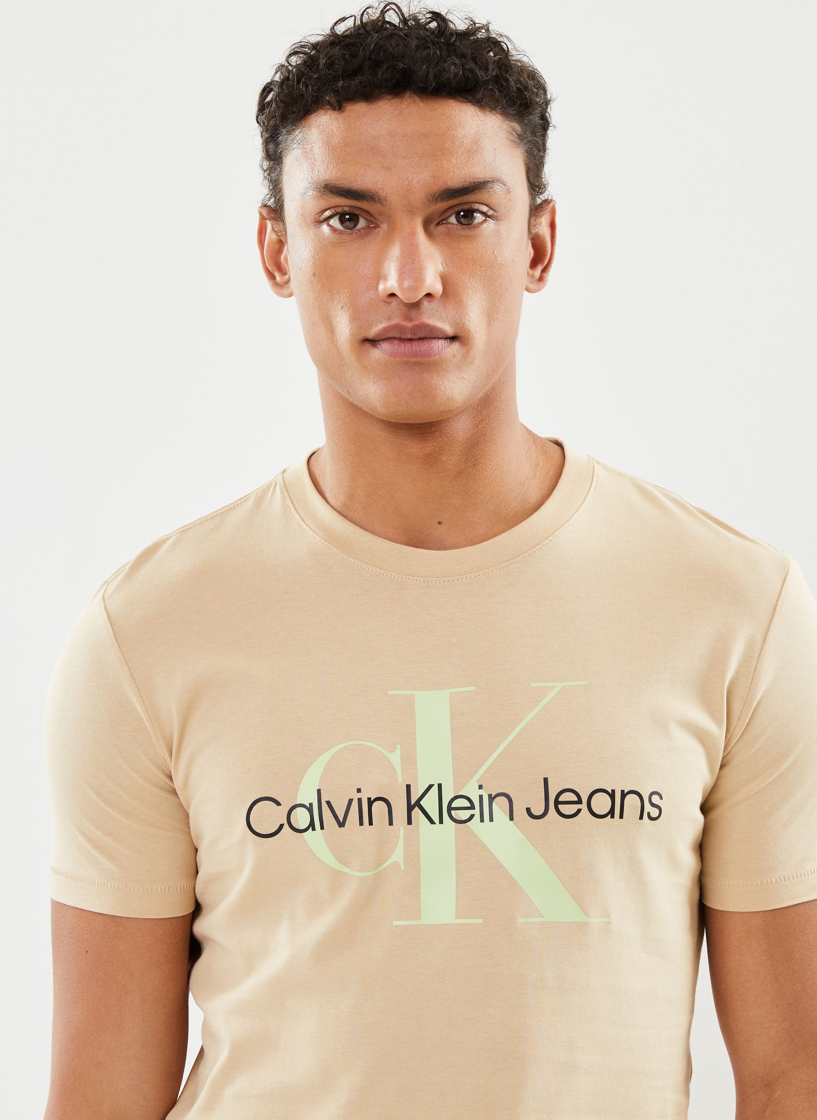 Tee-shirts Seasonal Monologo Tee homme beige Calvin Klein Jeans Tee-shirts Seasonal Monologo Tee homme beige BEIGE