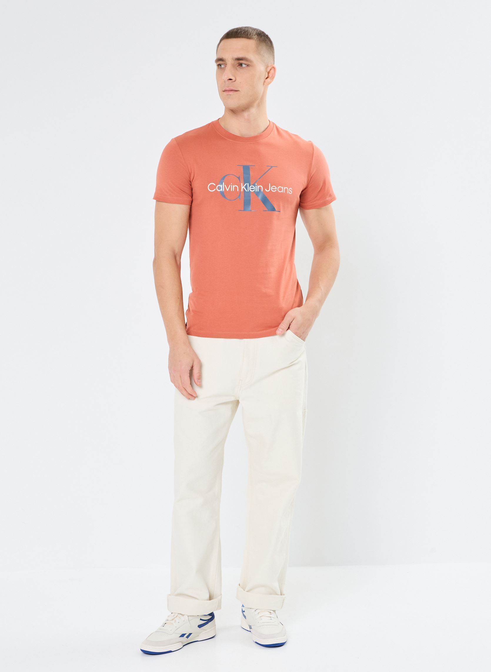 Tee-shirts Seasonal Monologo Tee homme marron Calvin Klein Jeans Tee-shirts Seasonal Monologo Tee homme marron ARAGON