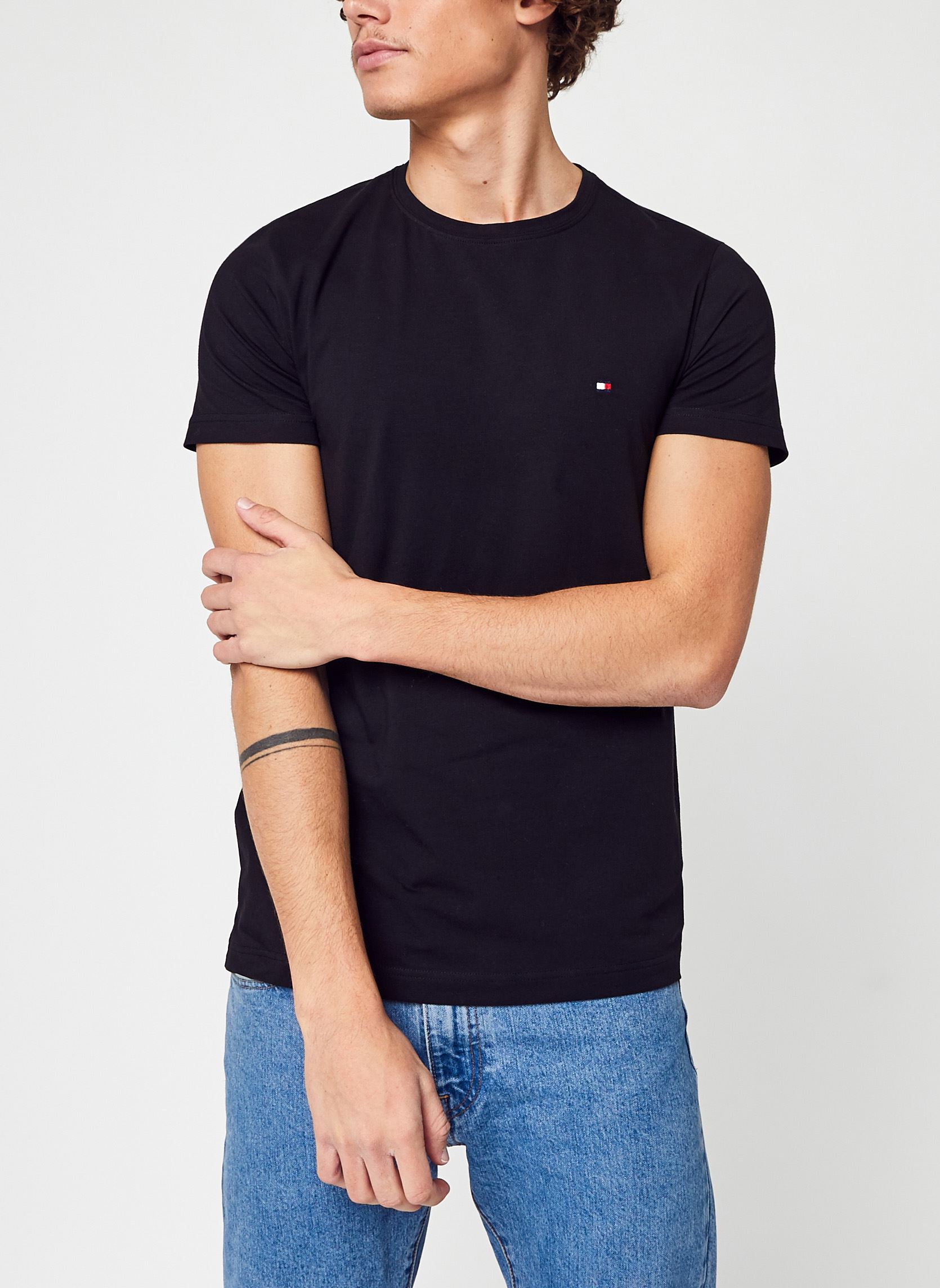 Tee-shirts Stretch Slim C-Neck Tee homme noir Tommy Hilfiger Tee-shirts Stretch Slim C-Neck Tee homme noir BLACK