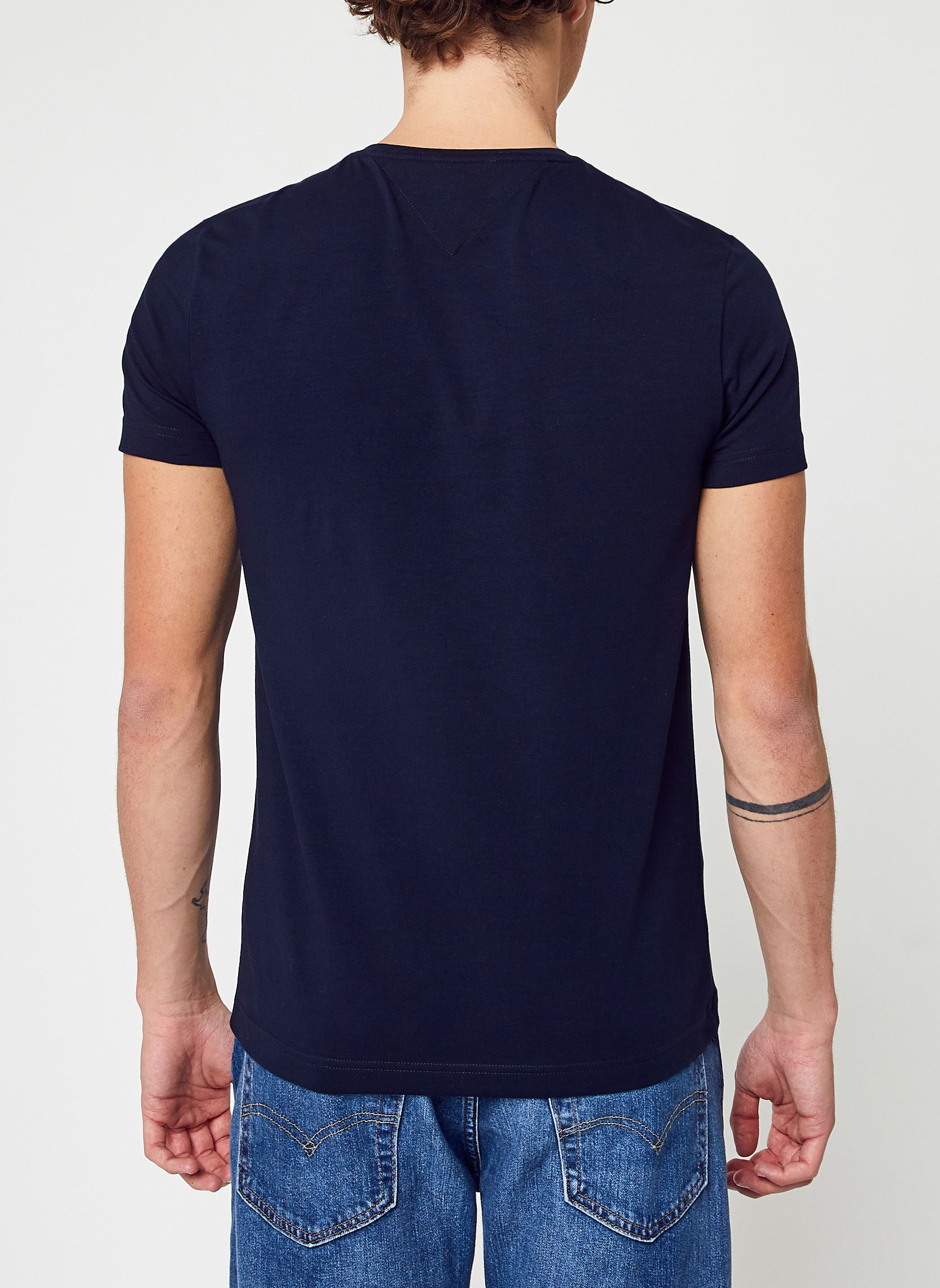 Tee-shirts Stretch Slim C-Neck Tee homme bleu Tommy Hilfiger Tee-shirts Stretch Slim C-Neck Tee homme bleu DESERT SKY