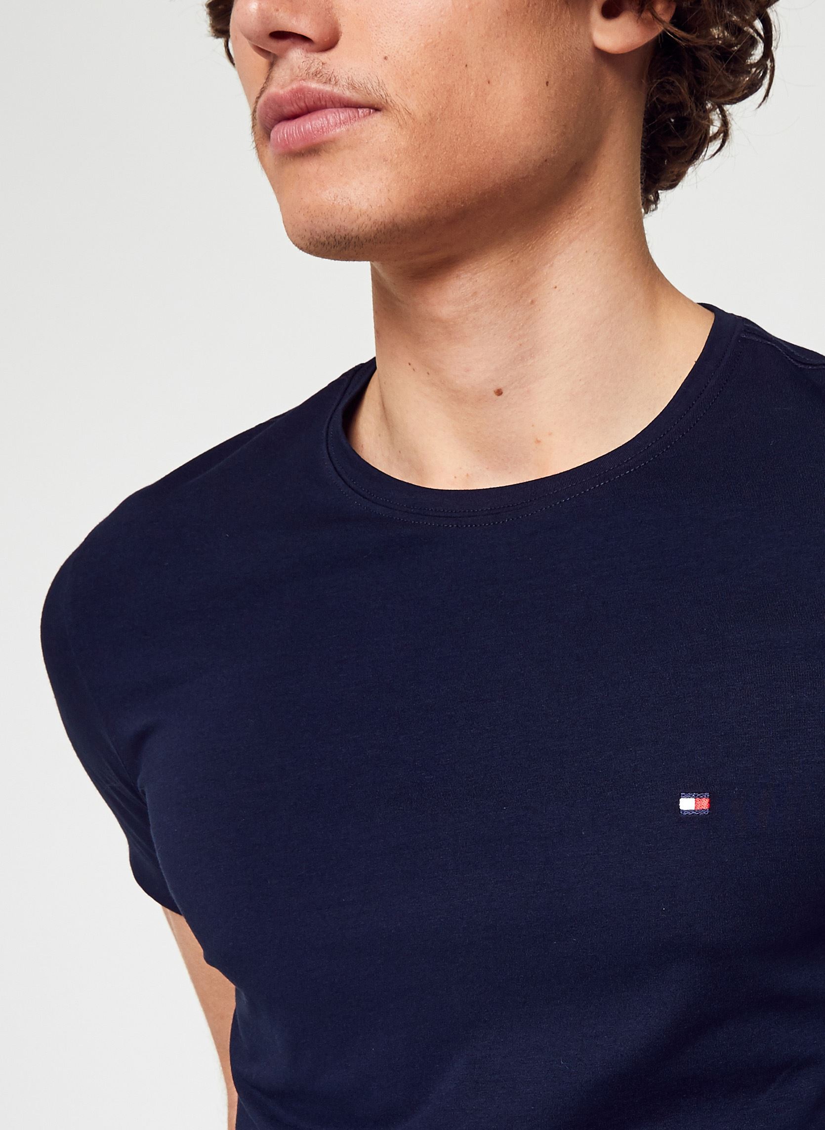 Tee-shirts Stretch Slim C-Neck Tee homme bleu Tommy Hilfiger Tee-shirts Stretch Slim C-Neck Tee homme bleu DESERT SKY