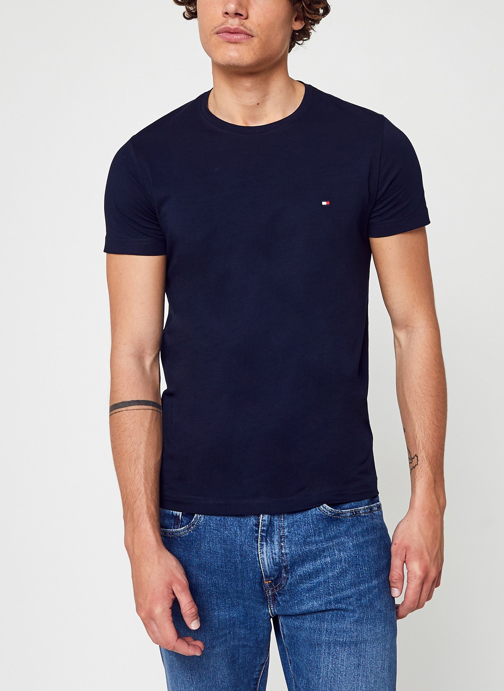 Tee-shirts Stretch Slim C-Neck Tee homme bleu Tommy Hilfiger Tee-shirts Stretch Slim C-Neck Tee homme bleu DESERT SKY