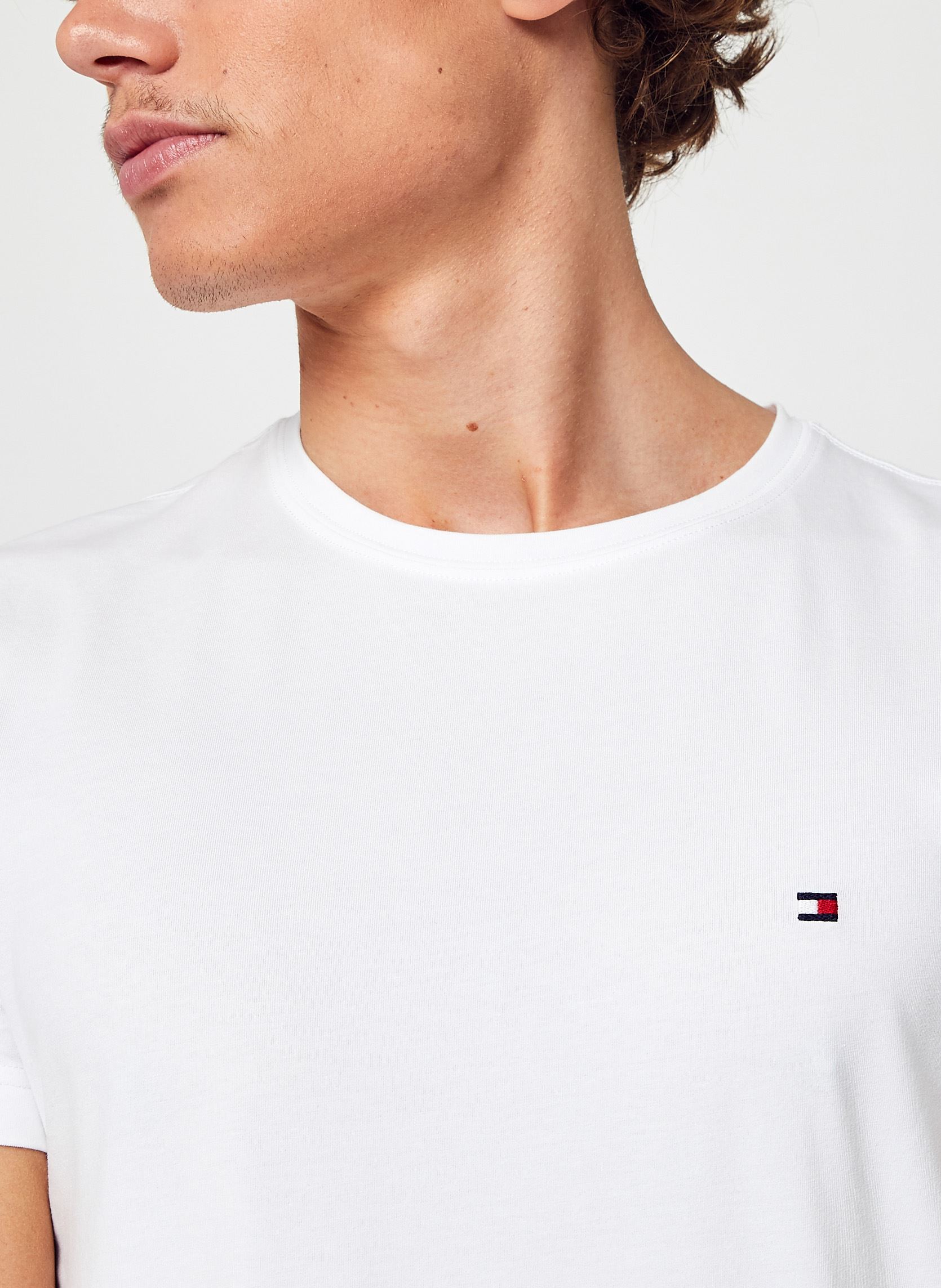 Tee-shirts Stretch Slim C-Neck Tee homme blanc Tommy Hilfiger Tee-shirts Stretch Slim C-Neck Tee homme blanc WHITE