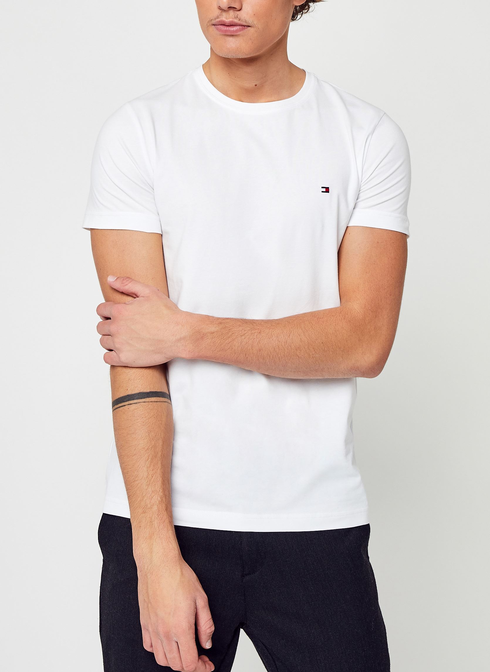 Tee-shirts Stretch Slim C-Neck Tee homme blanc Tommy Hilfiger Tee-shirts Stretch Slim C-Neck Tee homme blanc WHITE