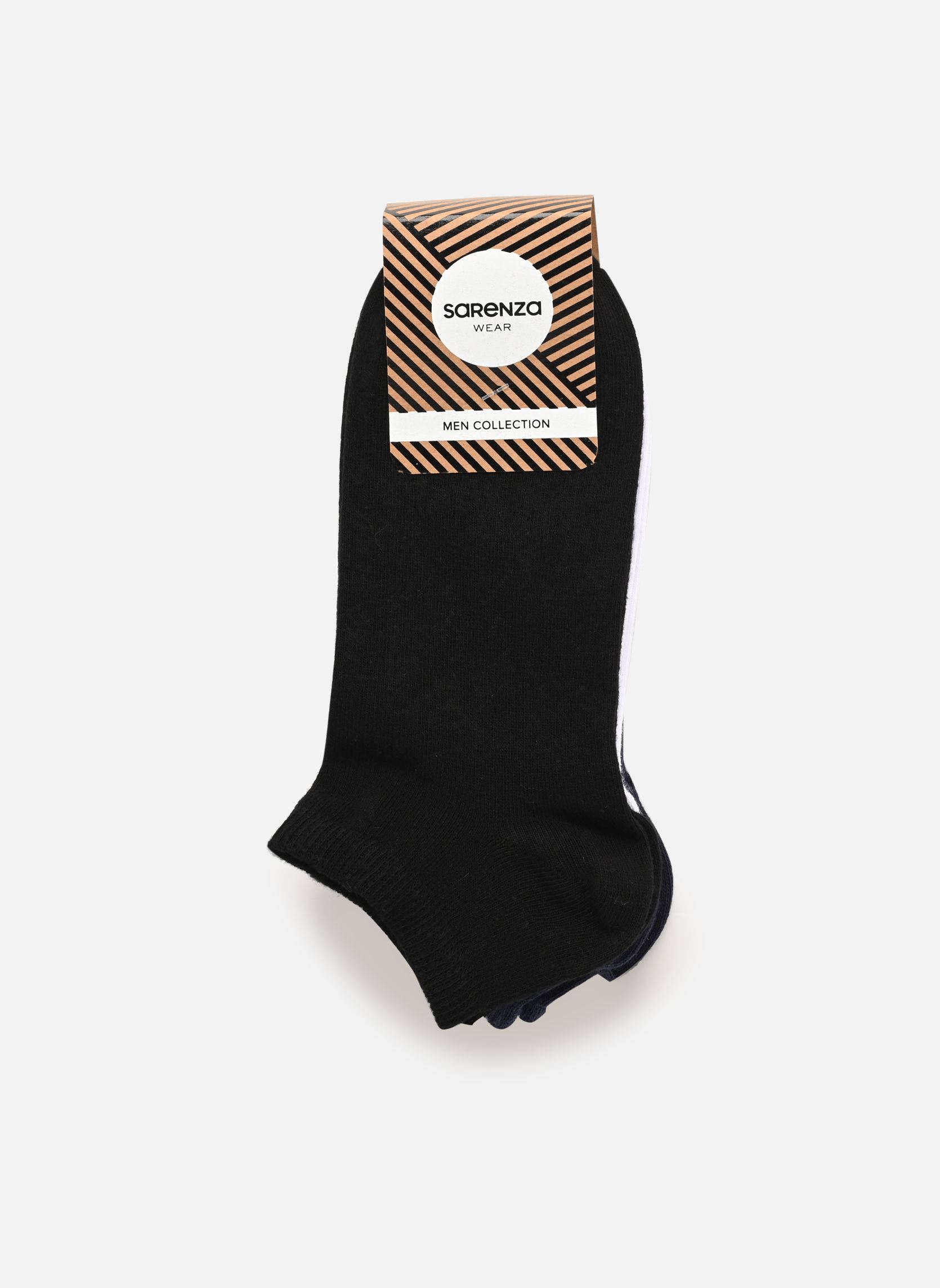 Chaussettes Lot de 3 paires invisible homme homme noir Sarenza Wear Chaussettes Lot de 3 paires invisible homme homme noir NOIR BLANC MARINE