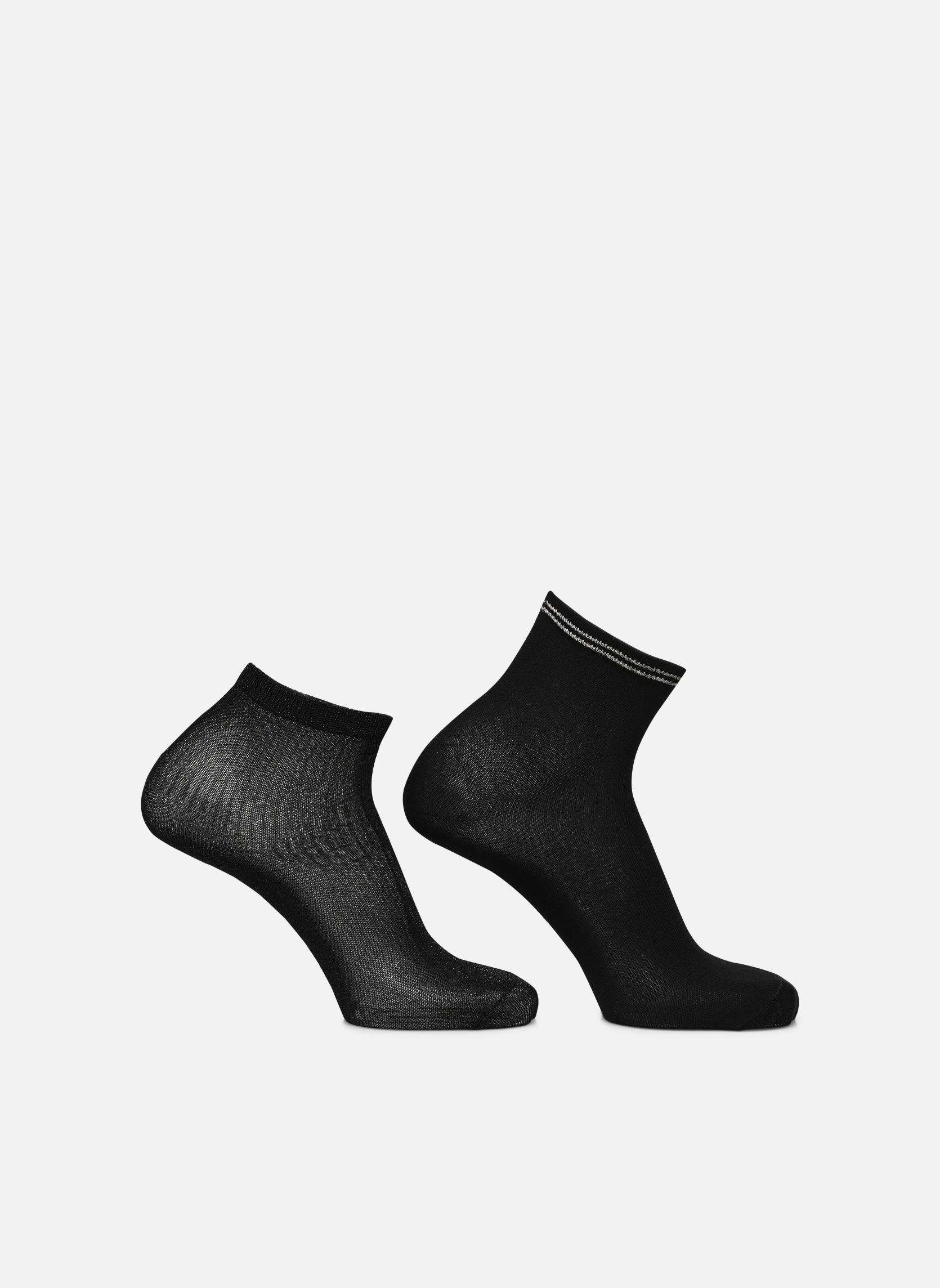 Calze Lot de 2 paires chaussettes lurex femme donna nero Sarenza Wear Calze Lot de 2 paires chaussettes lurex femme donna nero NOIR