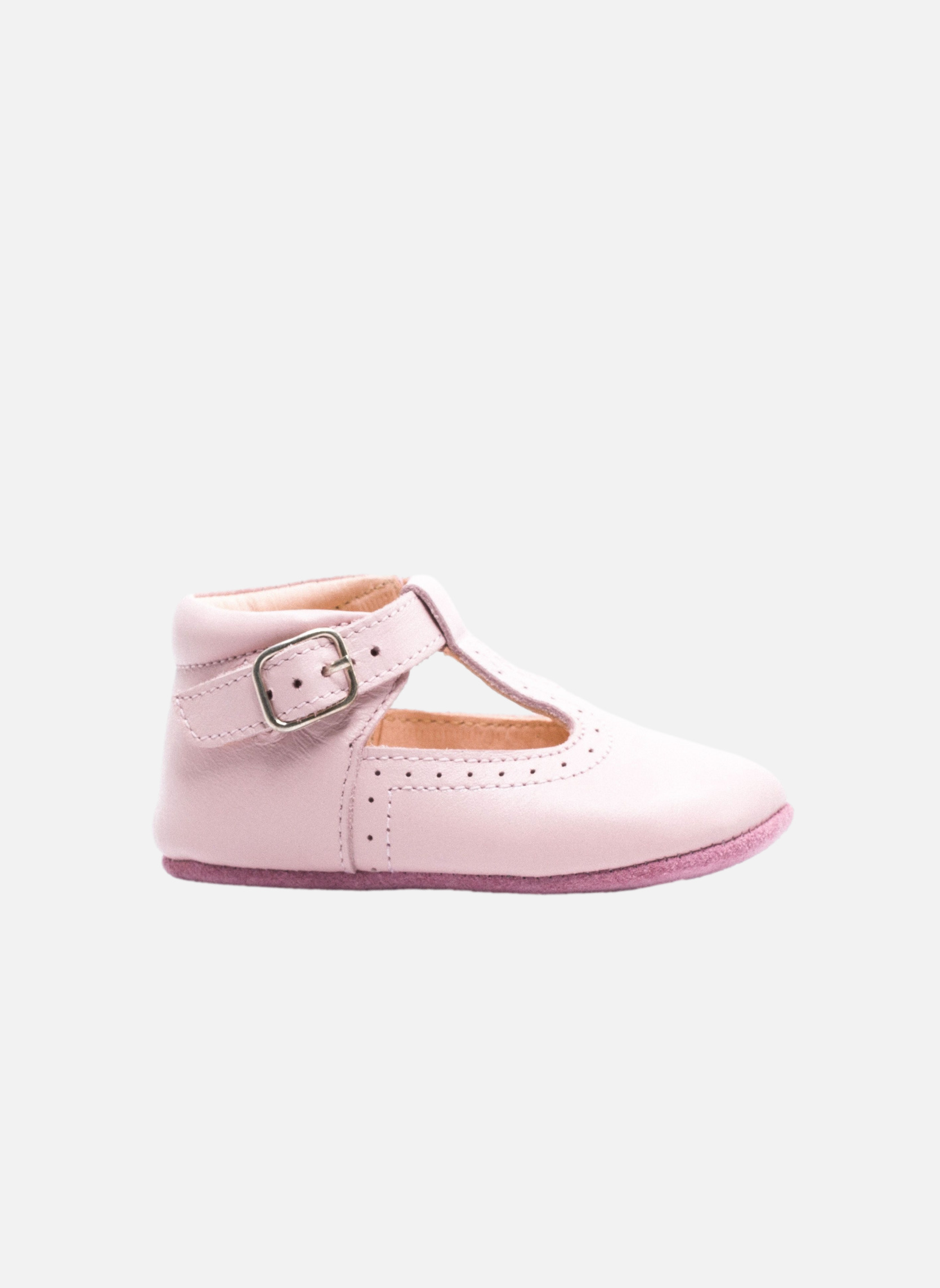 Ballerines Chausson cuir bébé garçon rose Boni & Sidonie Ballerines Chausson cuir bébé garçon rose Rose