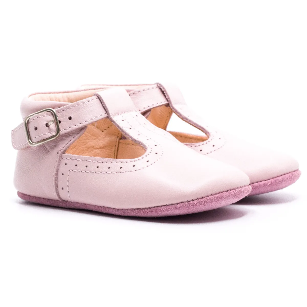 Ballerines Chausson cuir bébé garçon rose Boni & Sidonie Ballerines Chausson cuir bébé garçon rose Rose