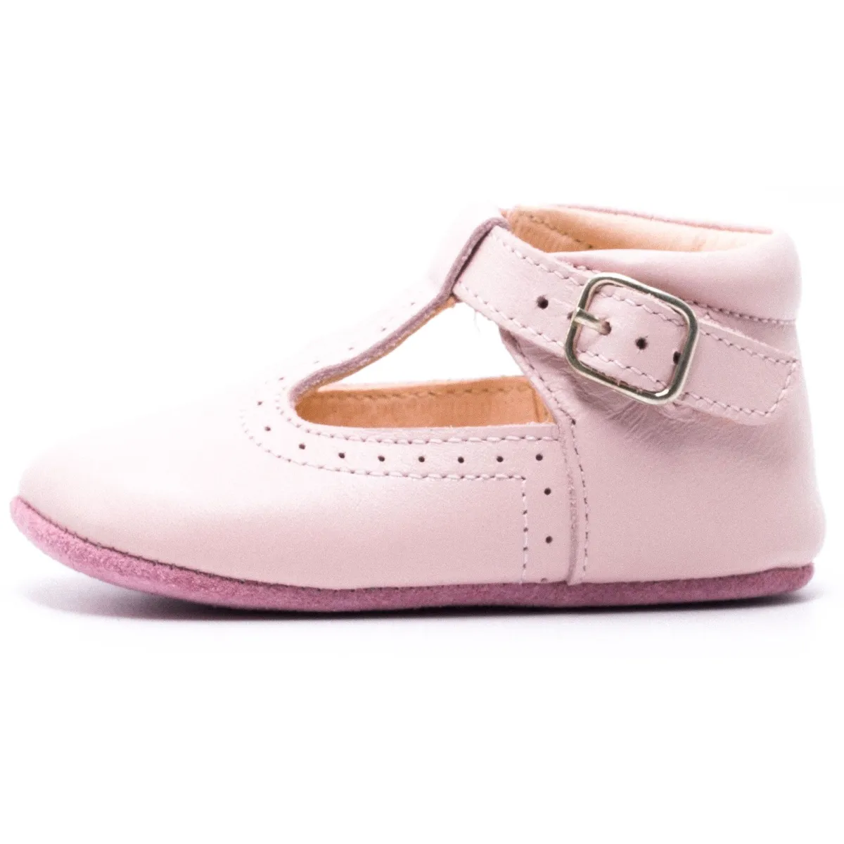 Ballerines Chausson cuir bébé garçon rose Boni & Sidonie Ballerines Chausson cuir bébé garçon rose Rose