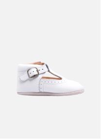 Ballerines Chausson cuir bébé garçon blanc Boni & Sidonie Ballerines Chausson cuir bébé garçon blanc Blanc