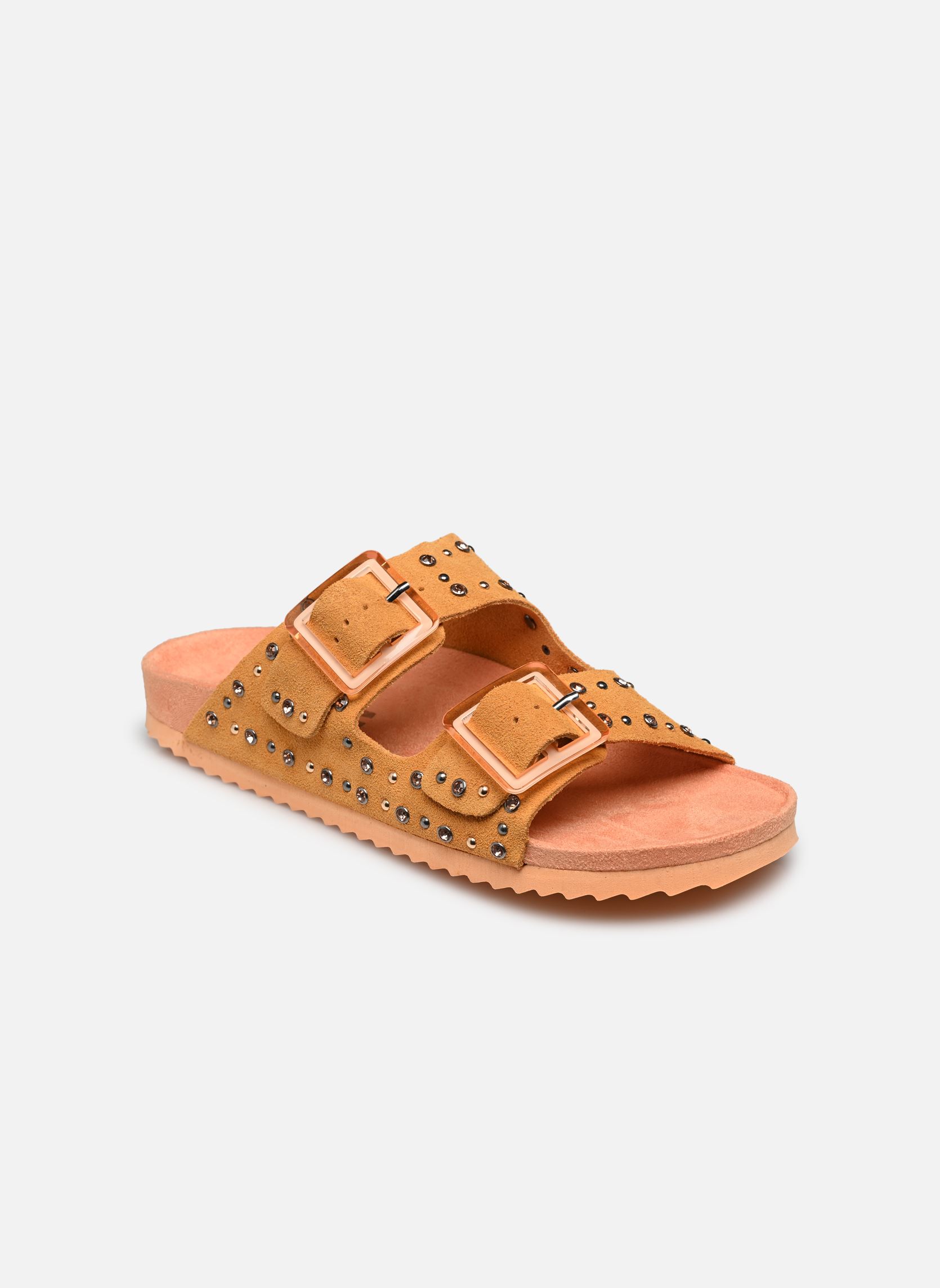 Sandales Sandales en suede avec clous HC.BIO304 femme jaune Colors of California Sandales Sandales en suede avec clous HC.BIO304 femme jaune ORA