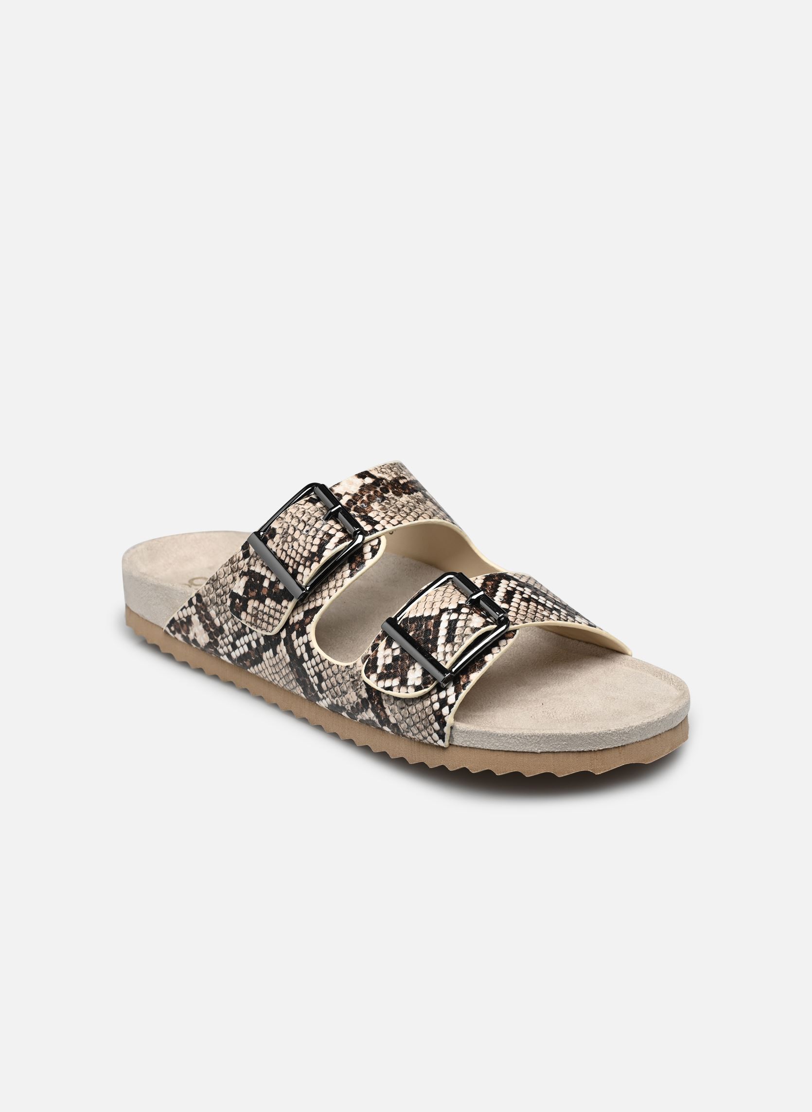 Sandales Sandales imprimées animalier avec boucle femme beige Colors of California Sandales Sandales imprimées animalier avec boucle femme beige NAT