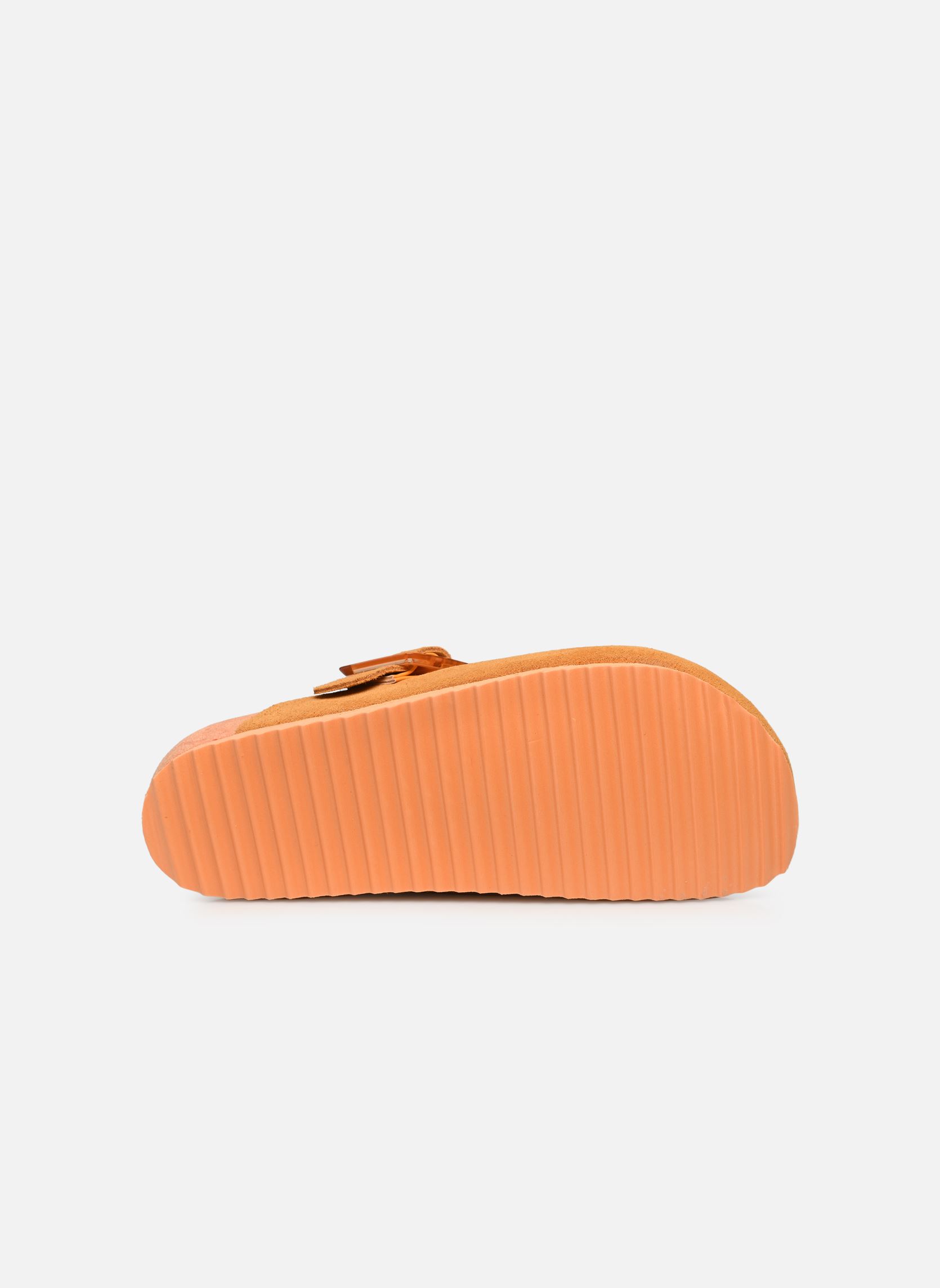 Mules Sabot en suede avec boucle HC.BIO086 femme jaune Colors of California Mules Sabot en suede avec boucle HC.BIO086 femme jaune ORA